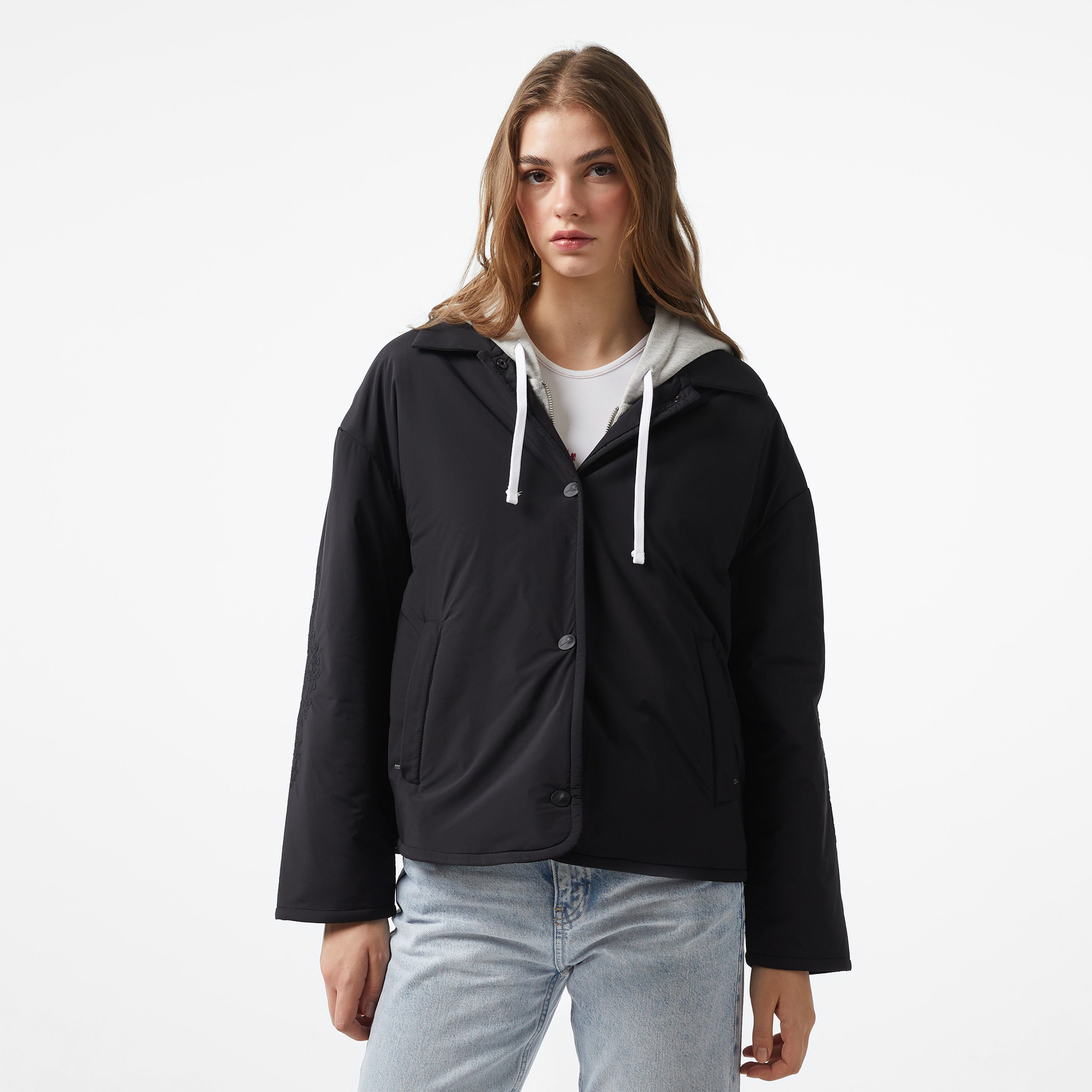 Les Benjamins Puffer Jacket 408 Kadın Siyah Ceket