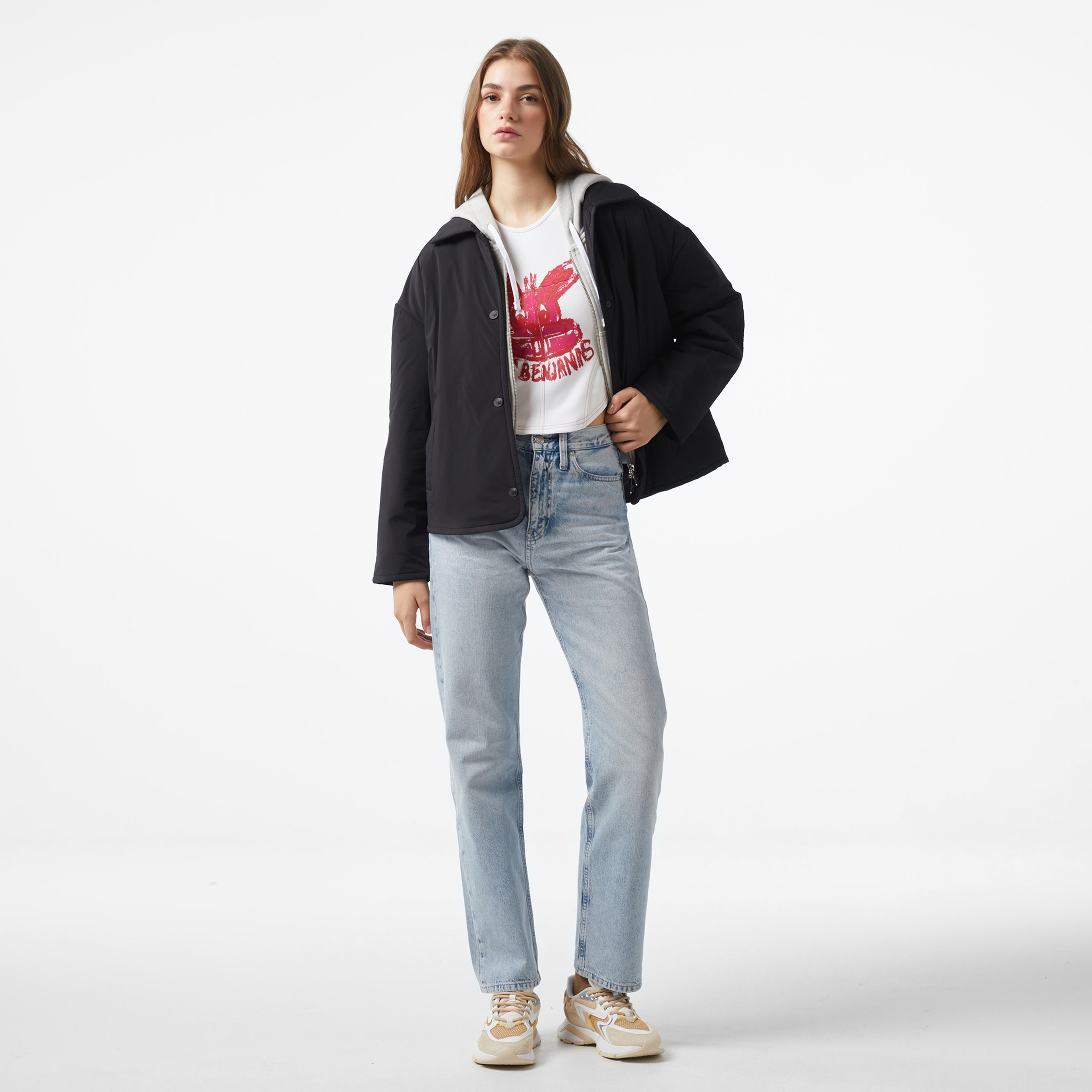 Les Benjamins Puffer Jacket 408 Kadın Siyah Ceket