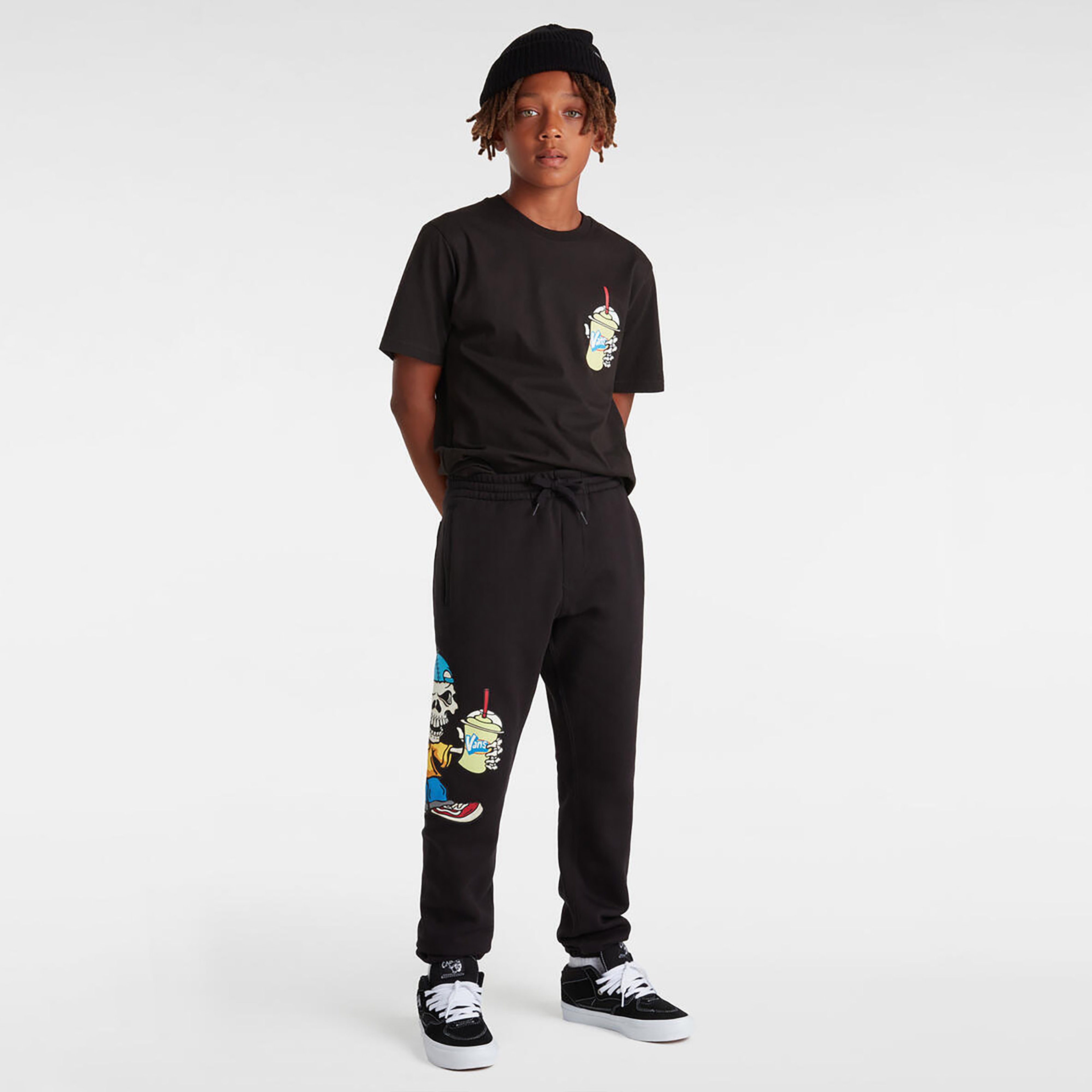 Vans Reggie Fleece Çocuk Siyah Eşofman Altı