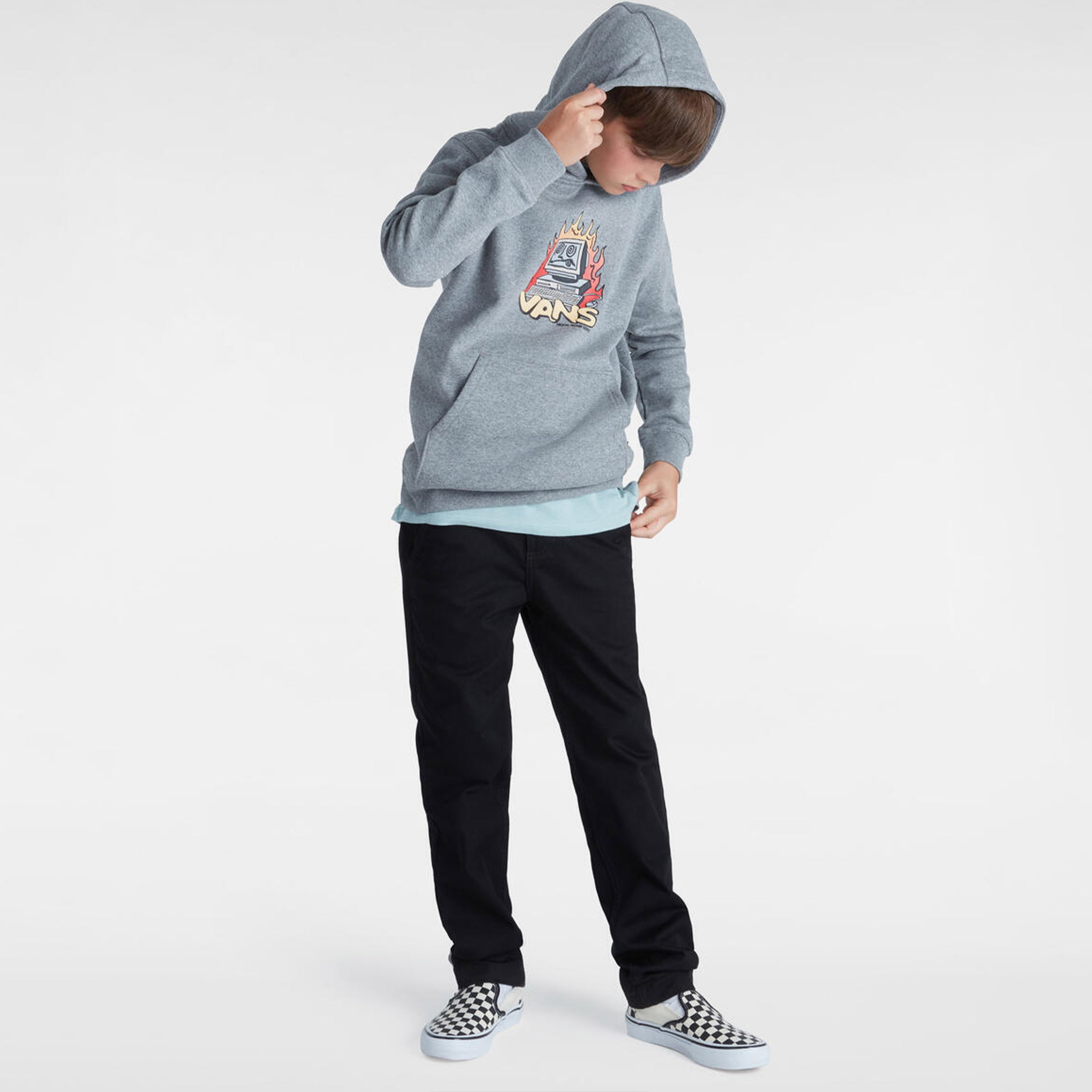Vans Digital Repair Po Çocuk Gri Sweatshirt