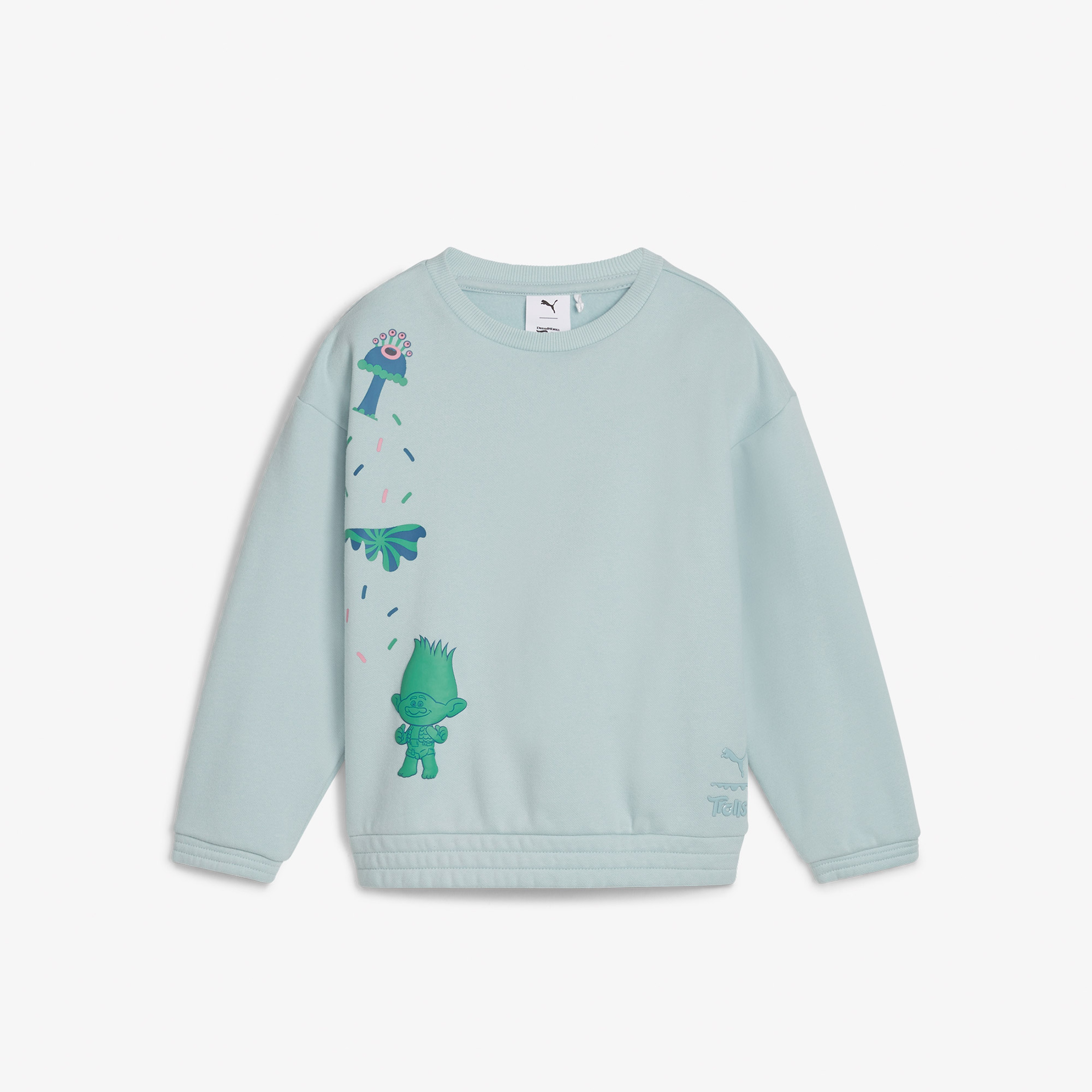 Puma X Trolls Graphic Crew Çocuk Mavi Sweatshirt