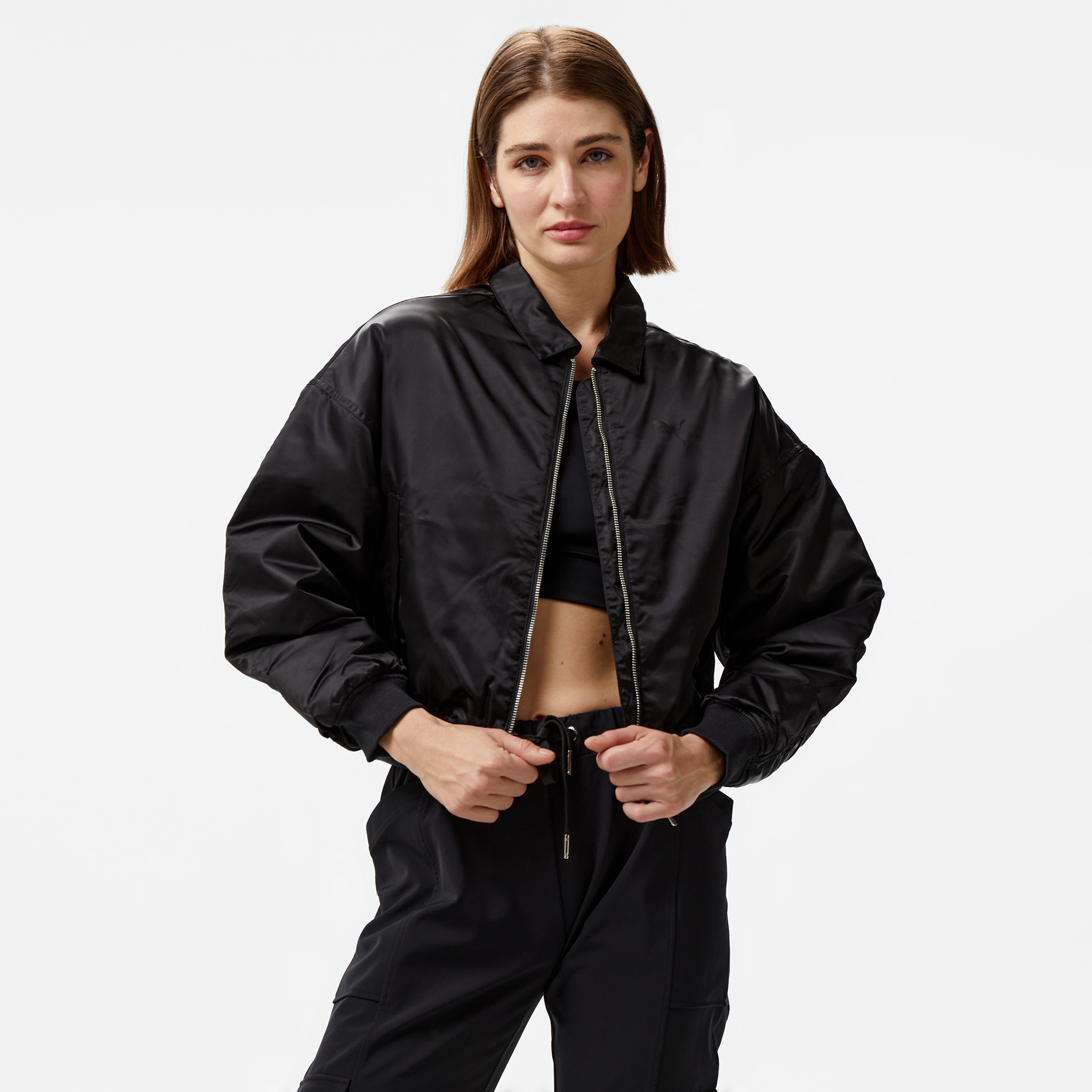 Puma Satin Bomber Kadın Siyah Ceket