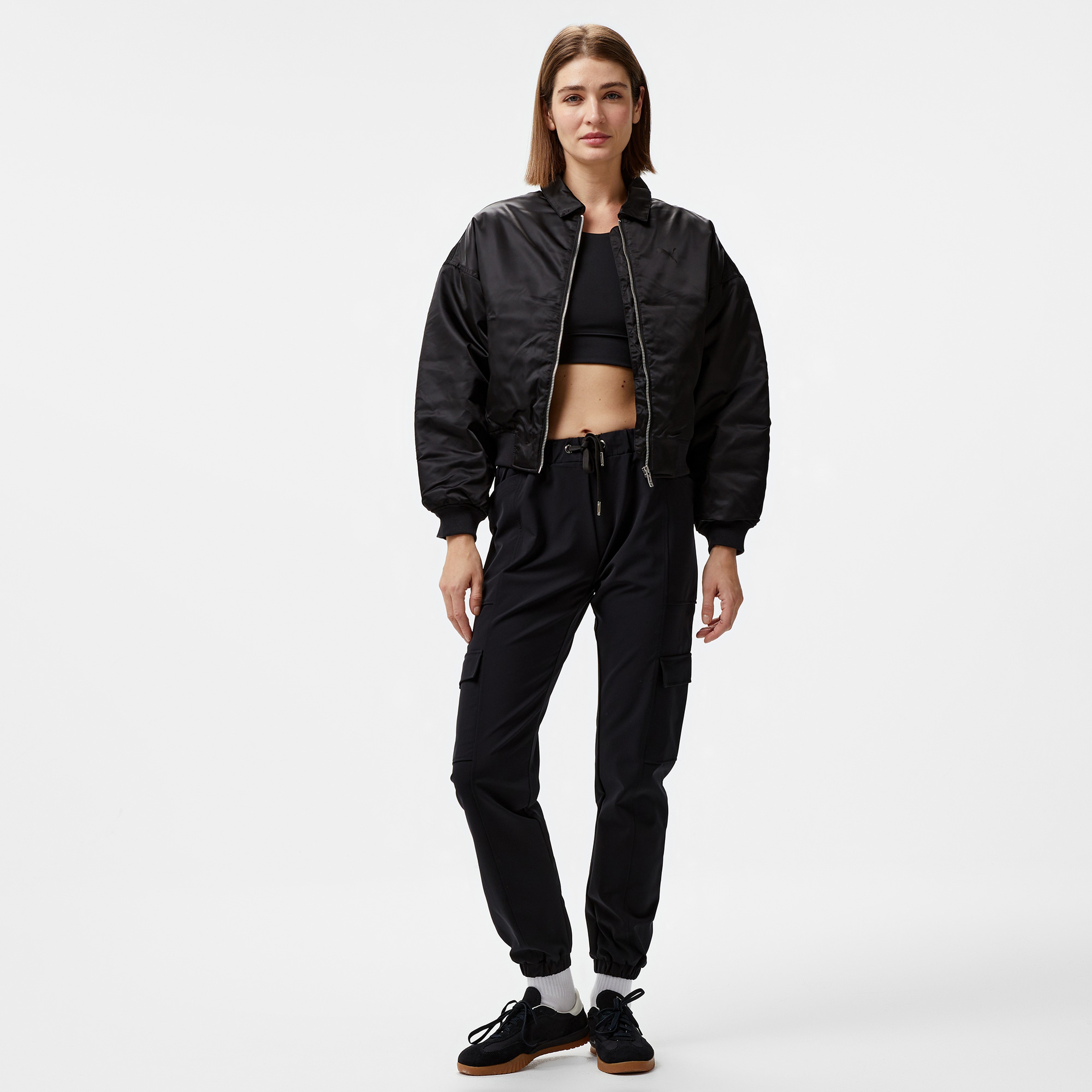 Puma Satin Bomber Kadın Siyah Ceket