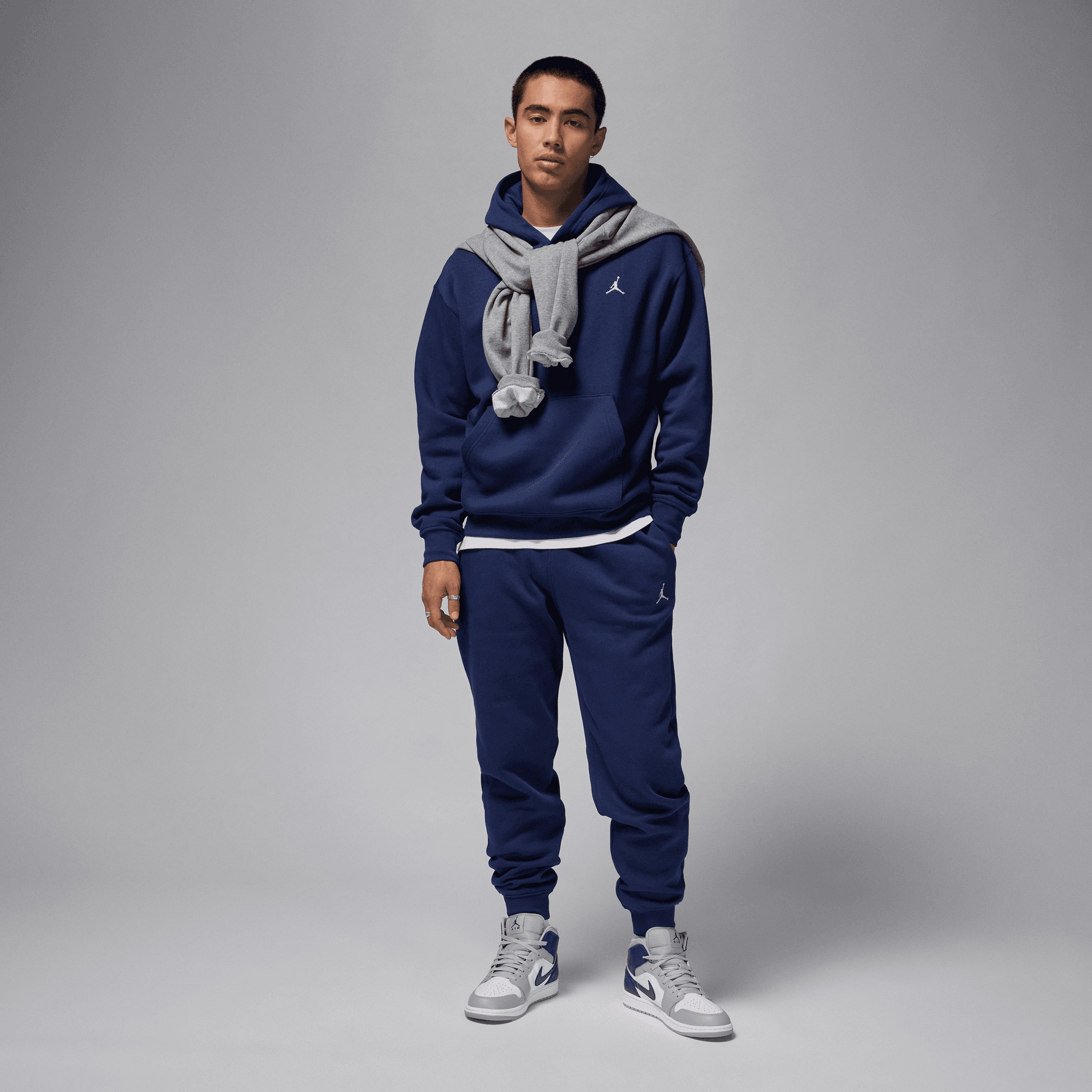 Jordan M J Brkln Fleece Erkek Mavi Sweatshirt