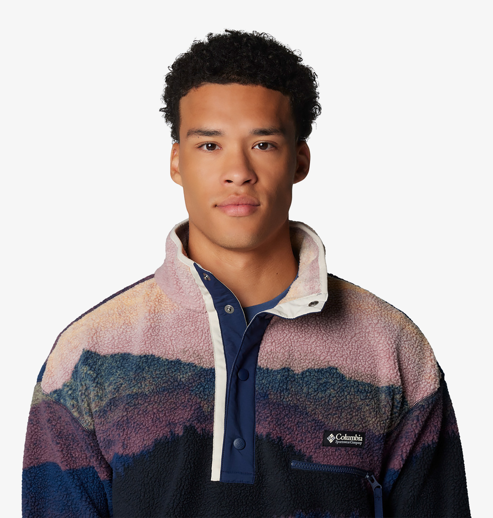 Columbia Helvetia II Printed Half Snap Fleece Erkek Lacivert