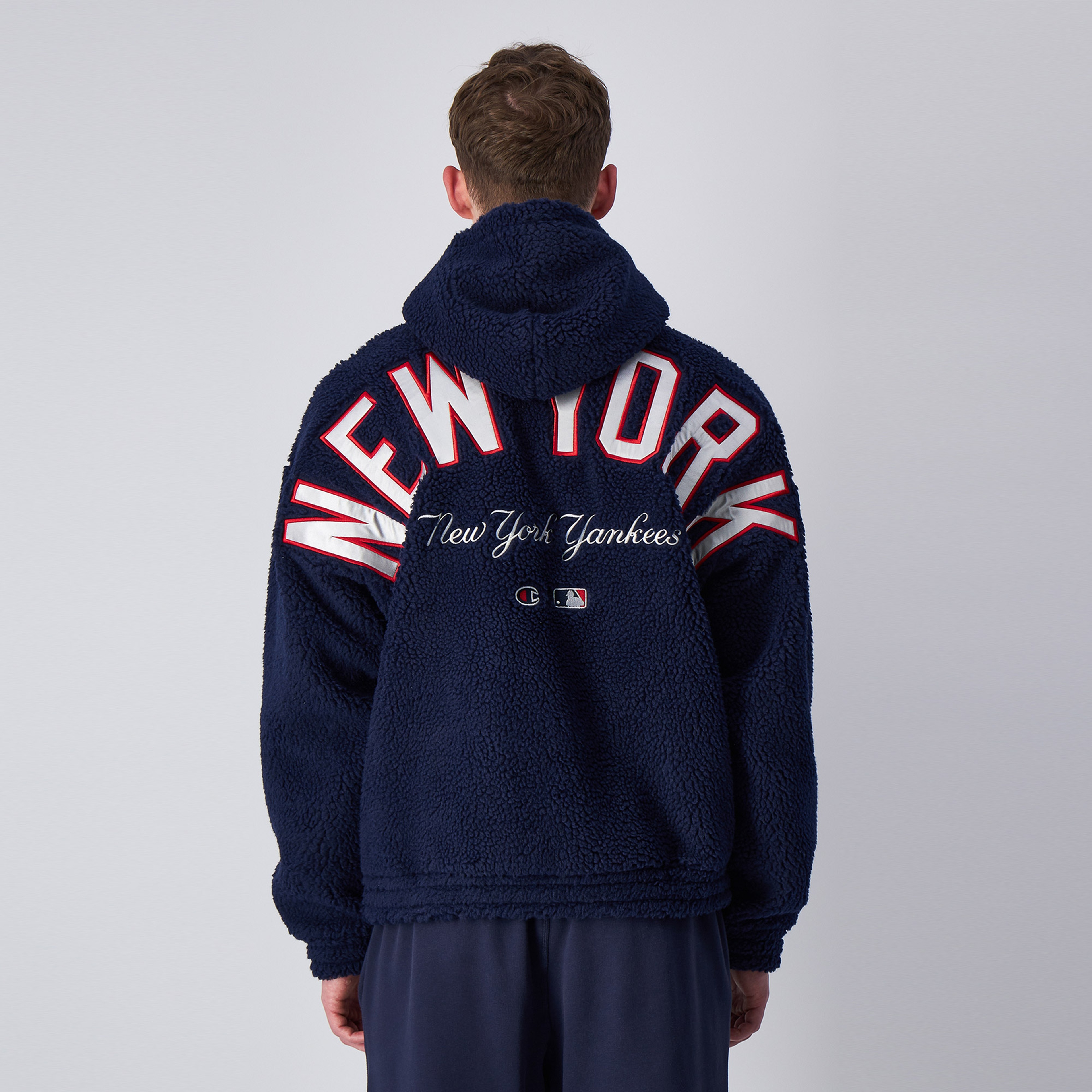 Champion Hooded Half Zip Erkek Lacivert Hoodie