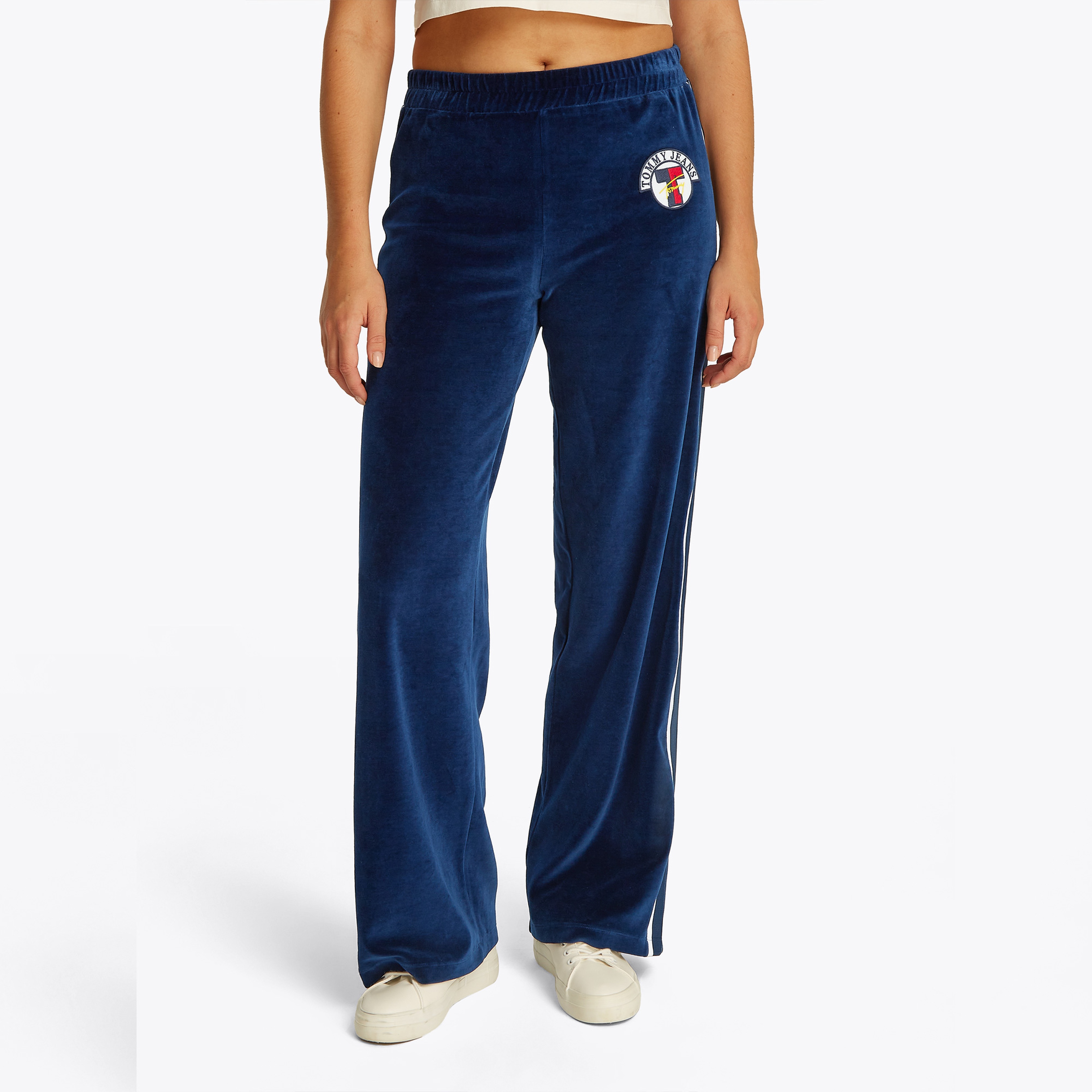 Tommy Hilfiger Tjw Velvet Side Strip Kadın Mavi Eşofman Altı