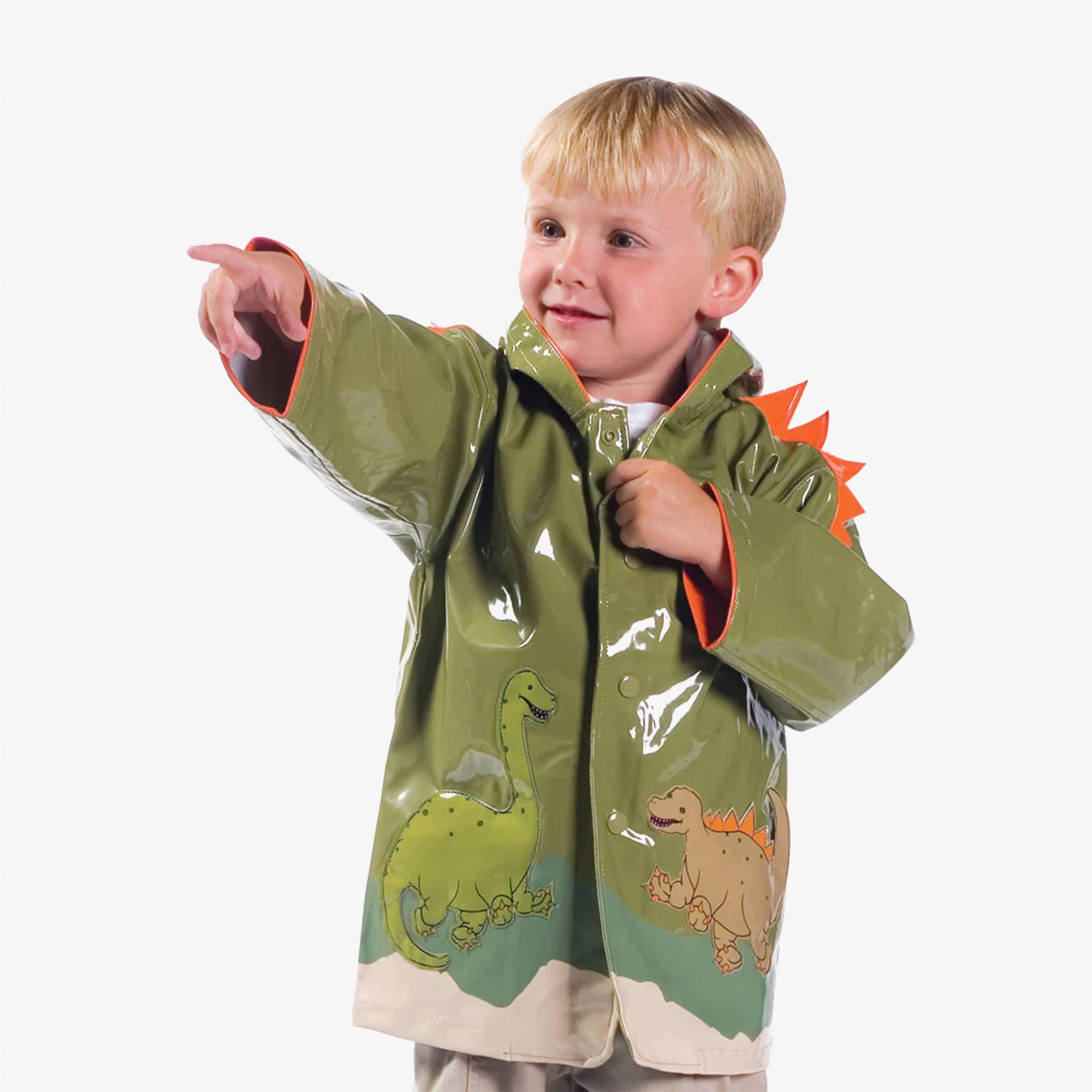 Kidorable Dinazor Çocuk Yeşil Yağmurluk