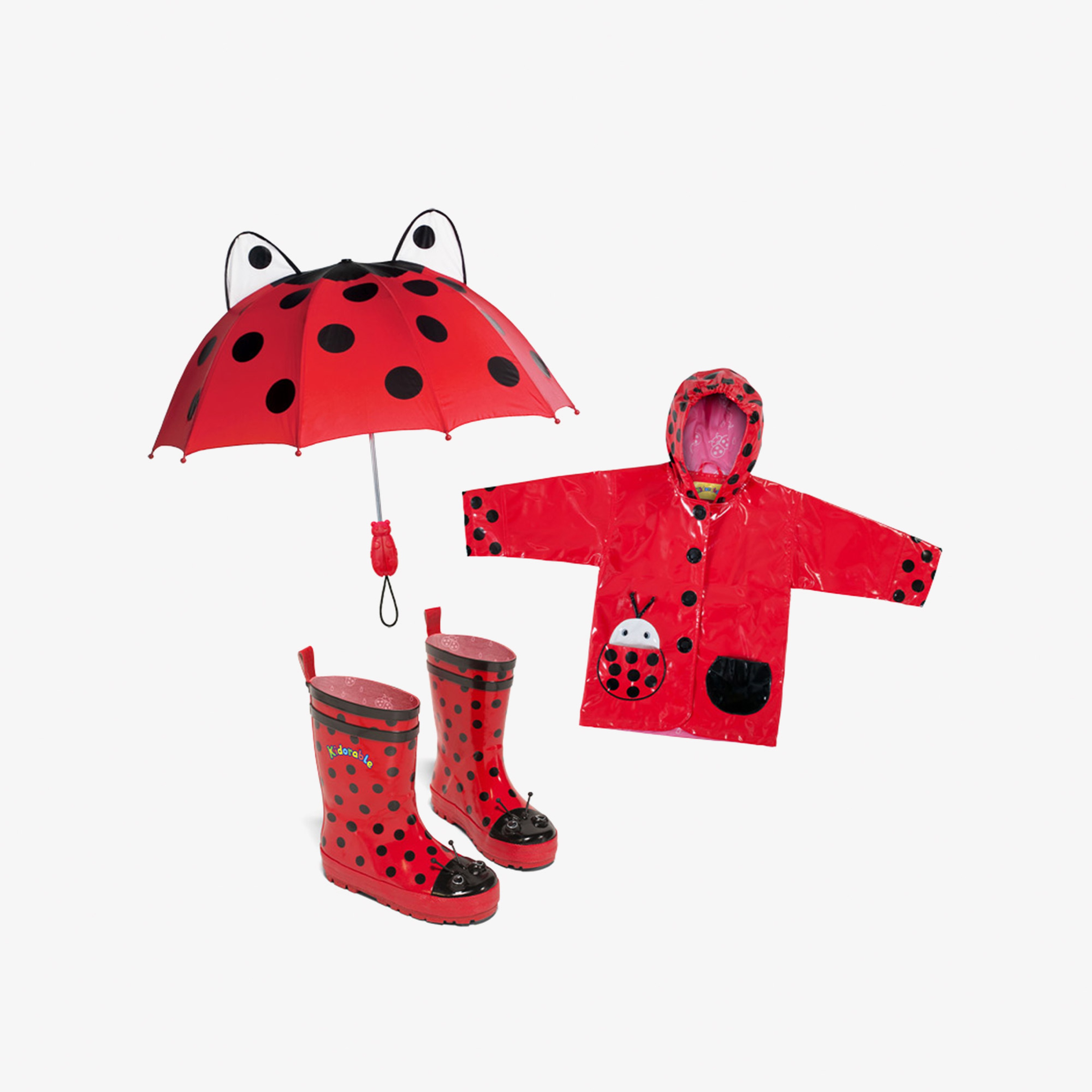 Kidorable Uğur Böceği Çocuk Kırmızı Yağmurluk