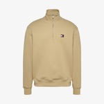 Tommy Hilfiger Tjm Rlx Badge 1/4 Zip Erkek Bej Sweatshirt