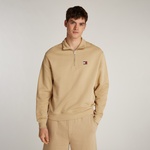 Tommy Hilfiger Tjm Rlx Badge 1/4 Zip Erkek Bej Sweatshirt