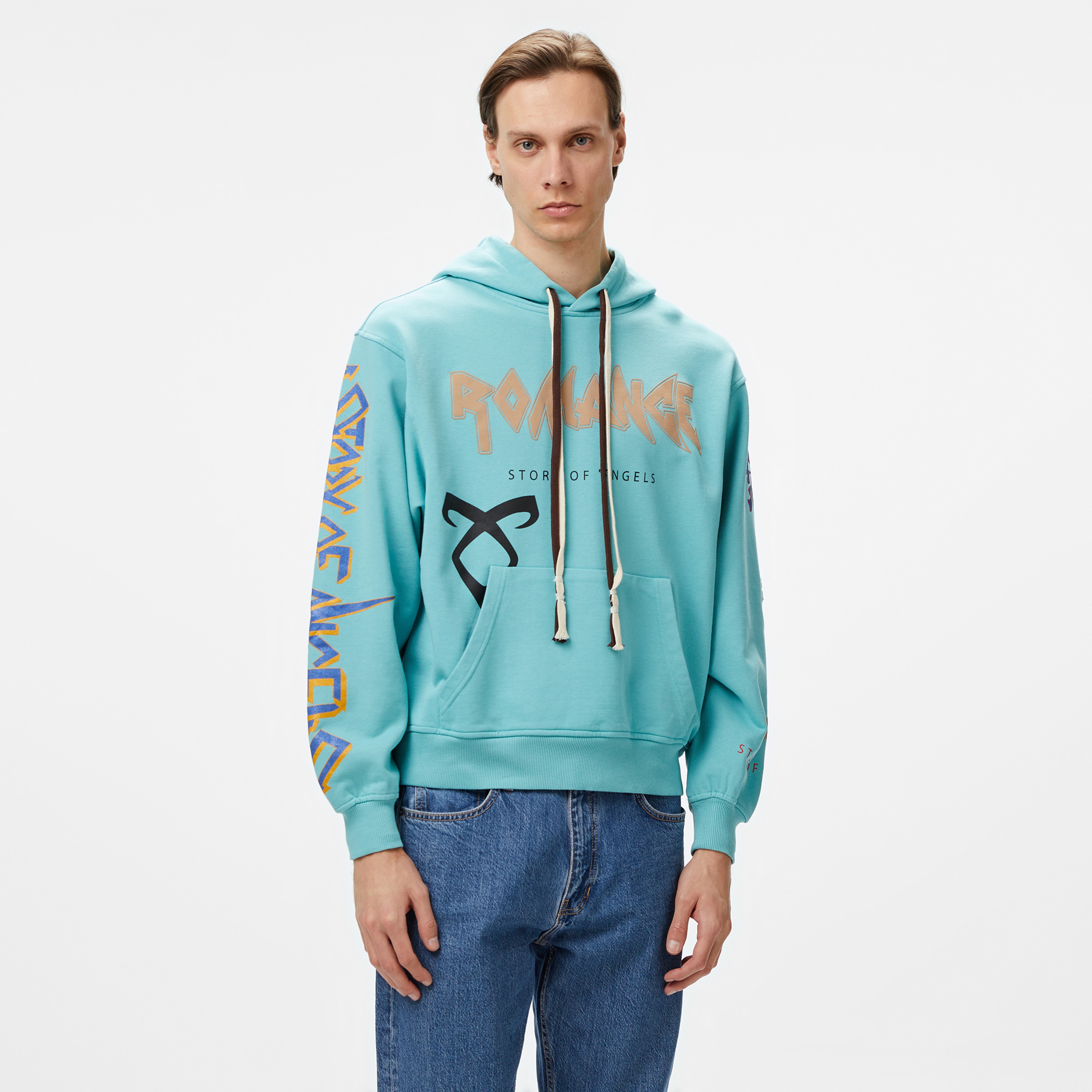 Story Of Angels Budha Dream Water Colour Erkek Mavi Hoodie