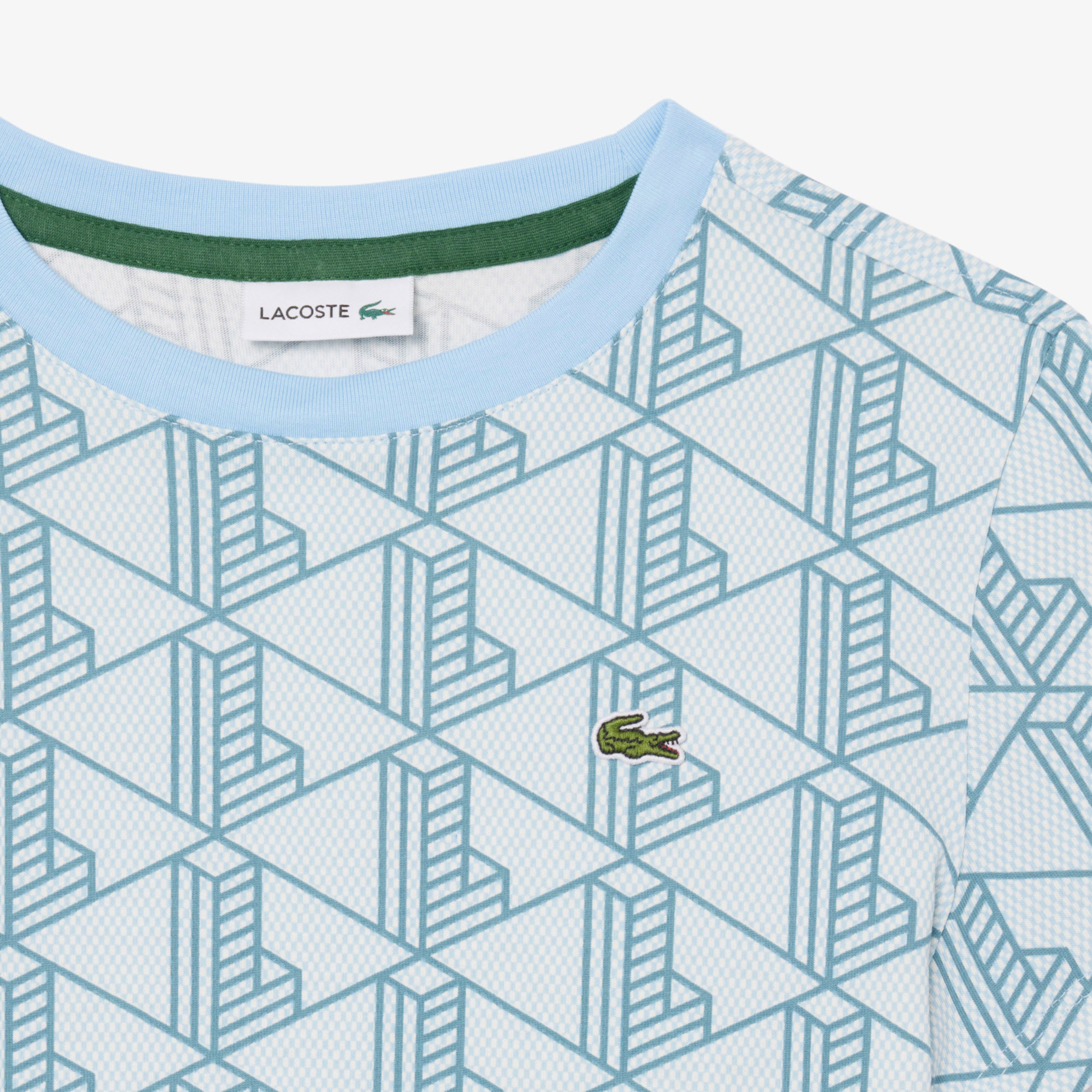 Çocuk Bisiklet Yaka Monogram Mavi T-Shirt