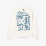 Erkek Classic Fit Bisiklet Yaka Beyaz Sweatshirt