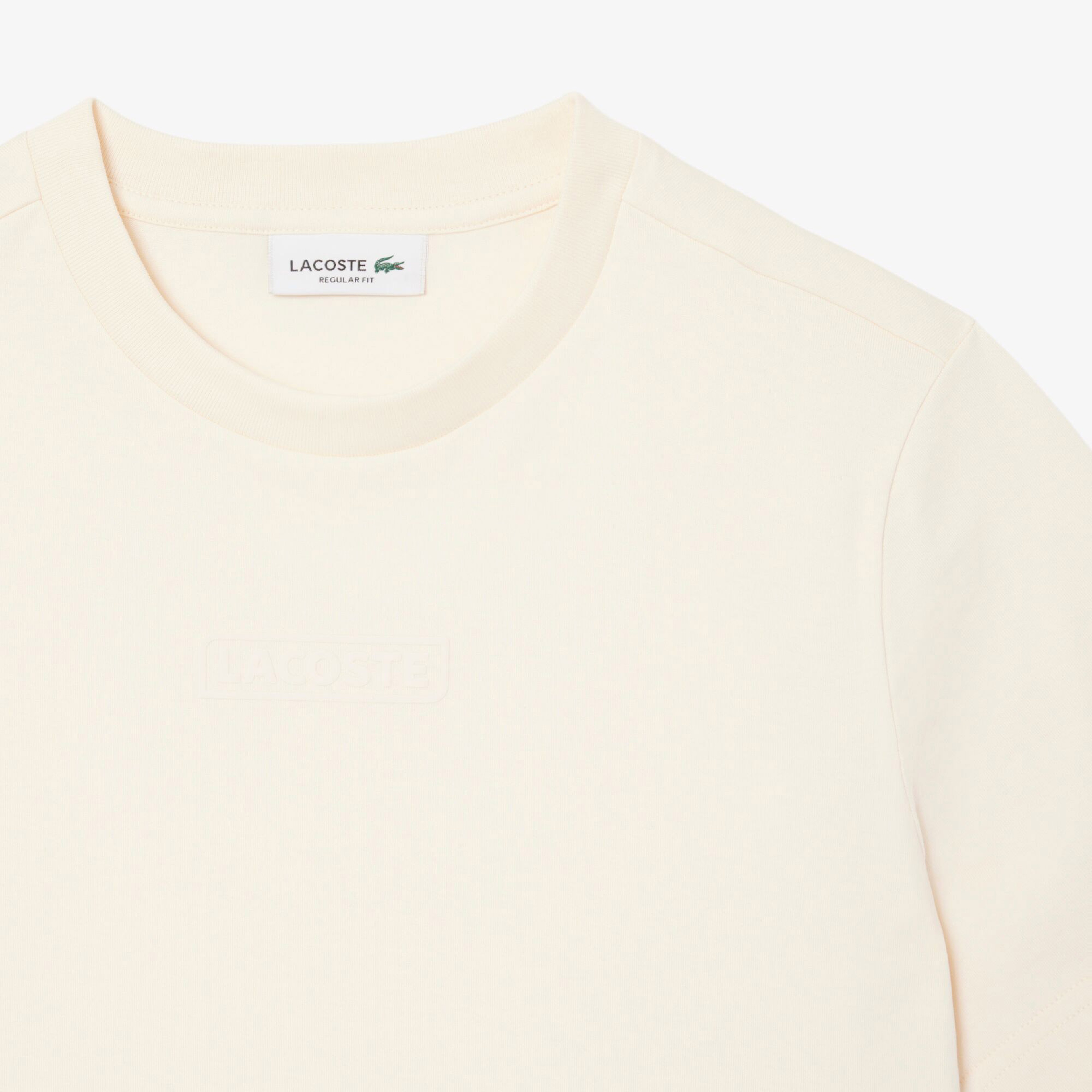 Lacoste Print Cotton Kadın Bej T-Shirt