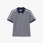Lacoste Slim Fit Monogram Kadın Siyah Polo