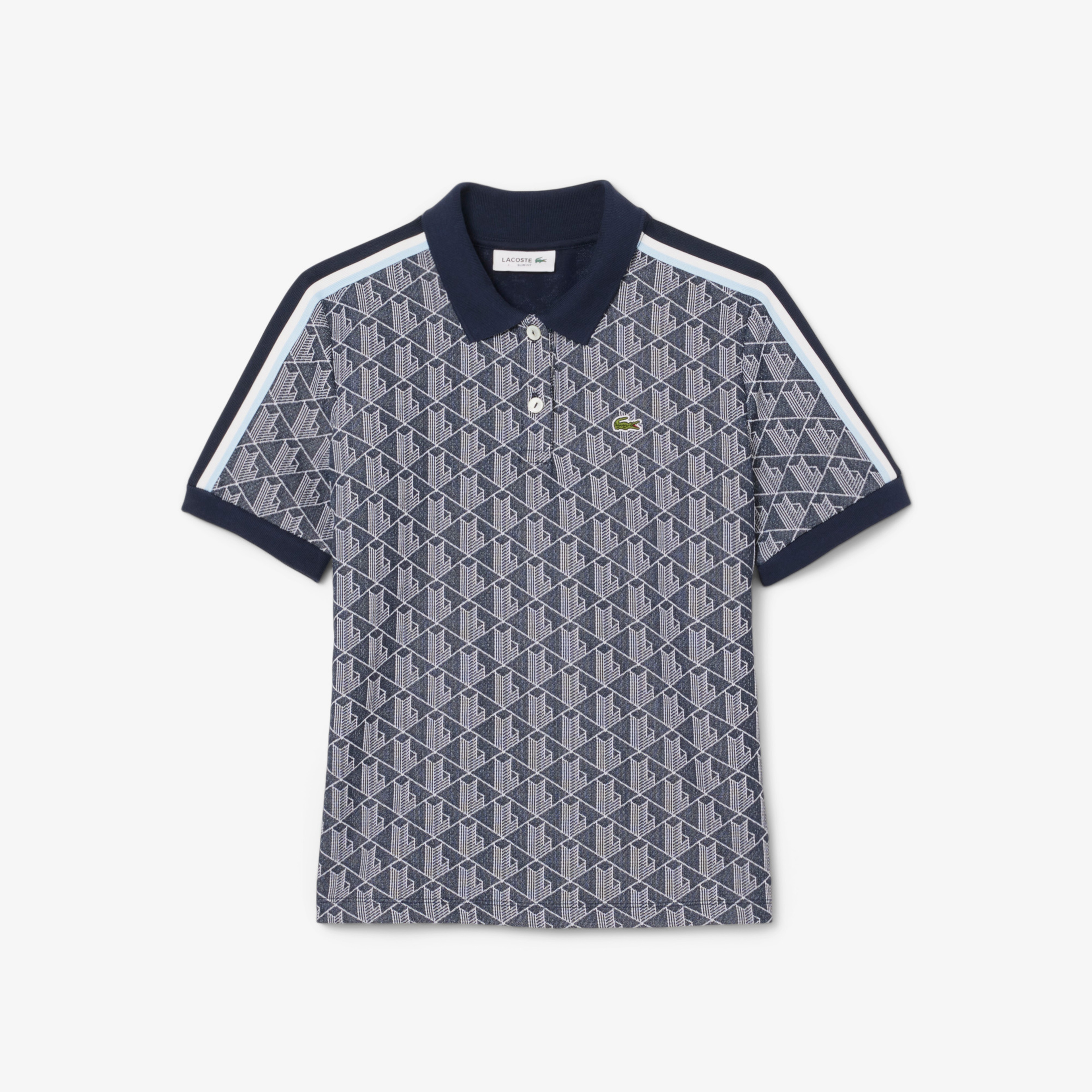 Lacoste Slim Fit Monogram Kadın Siyah Polo
