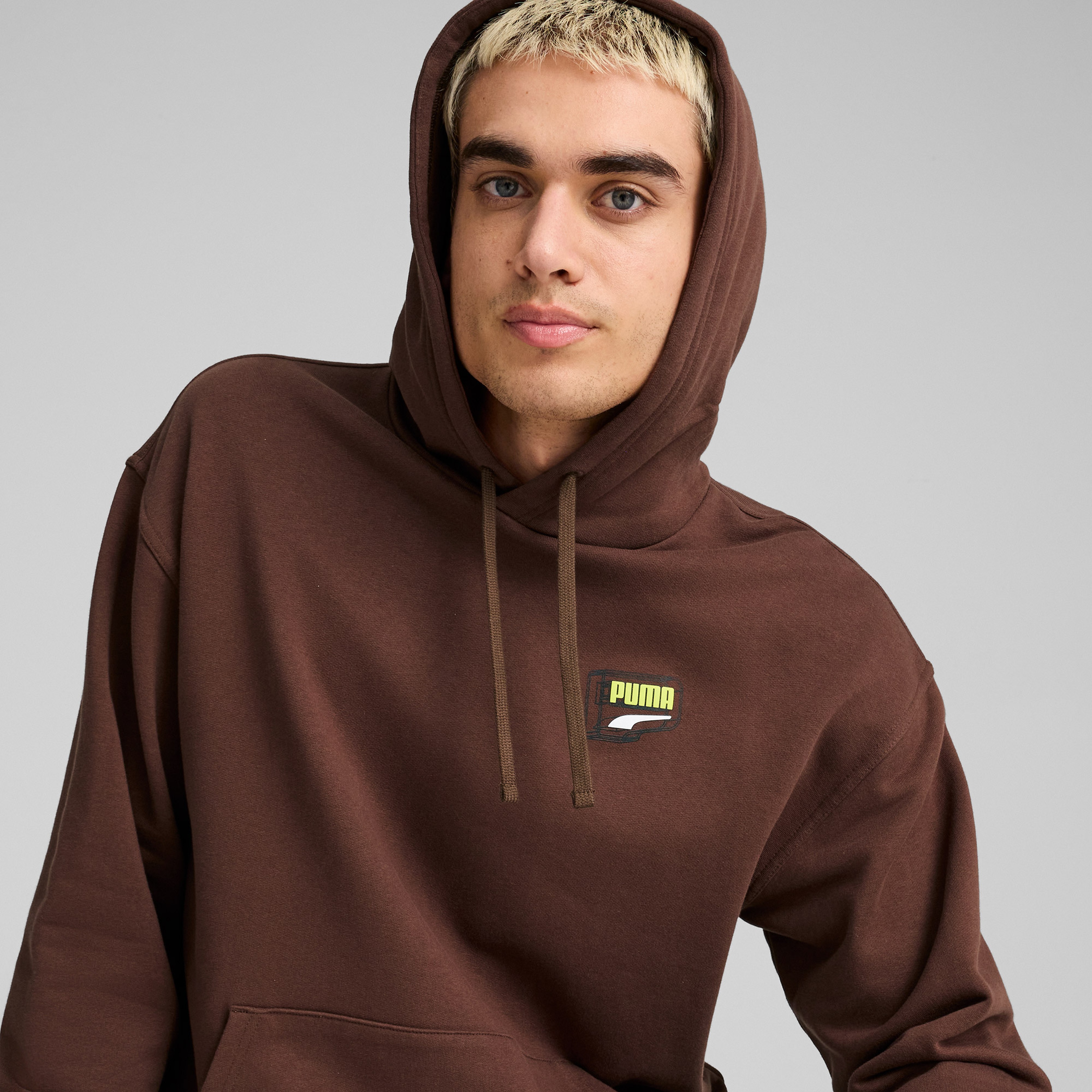 Puma Downtown Graphic Hoodie Unisex Kahverengi Hoodie
