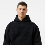 Market Washed Arc Erkek Siyah Hoodie