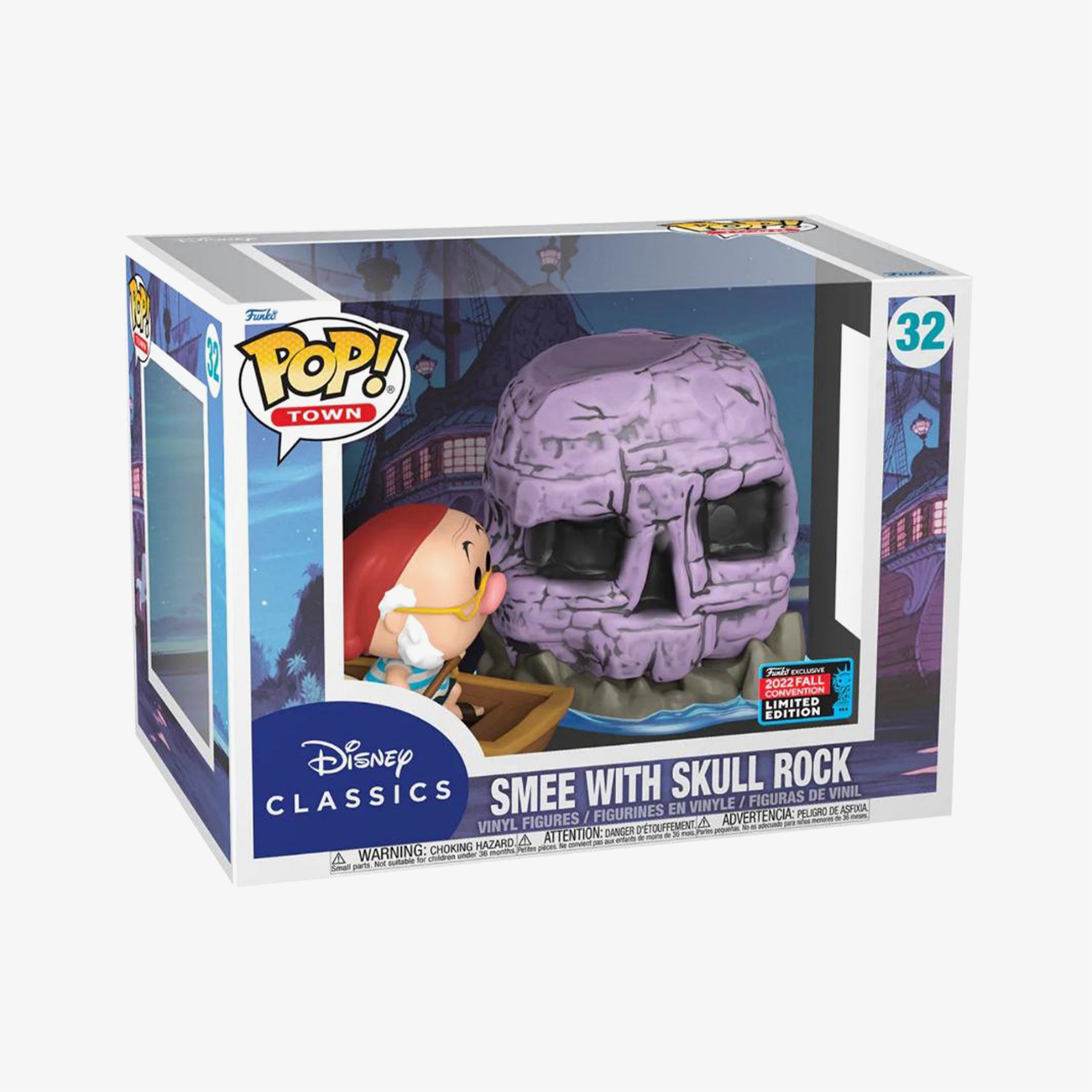 Funko POP Town: Peter Pan Skull Rock with Smee 2022 Fall Convention Limited Edition Renkli Figür