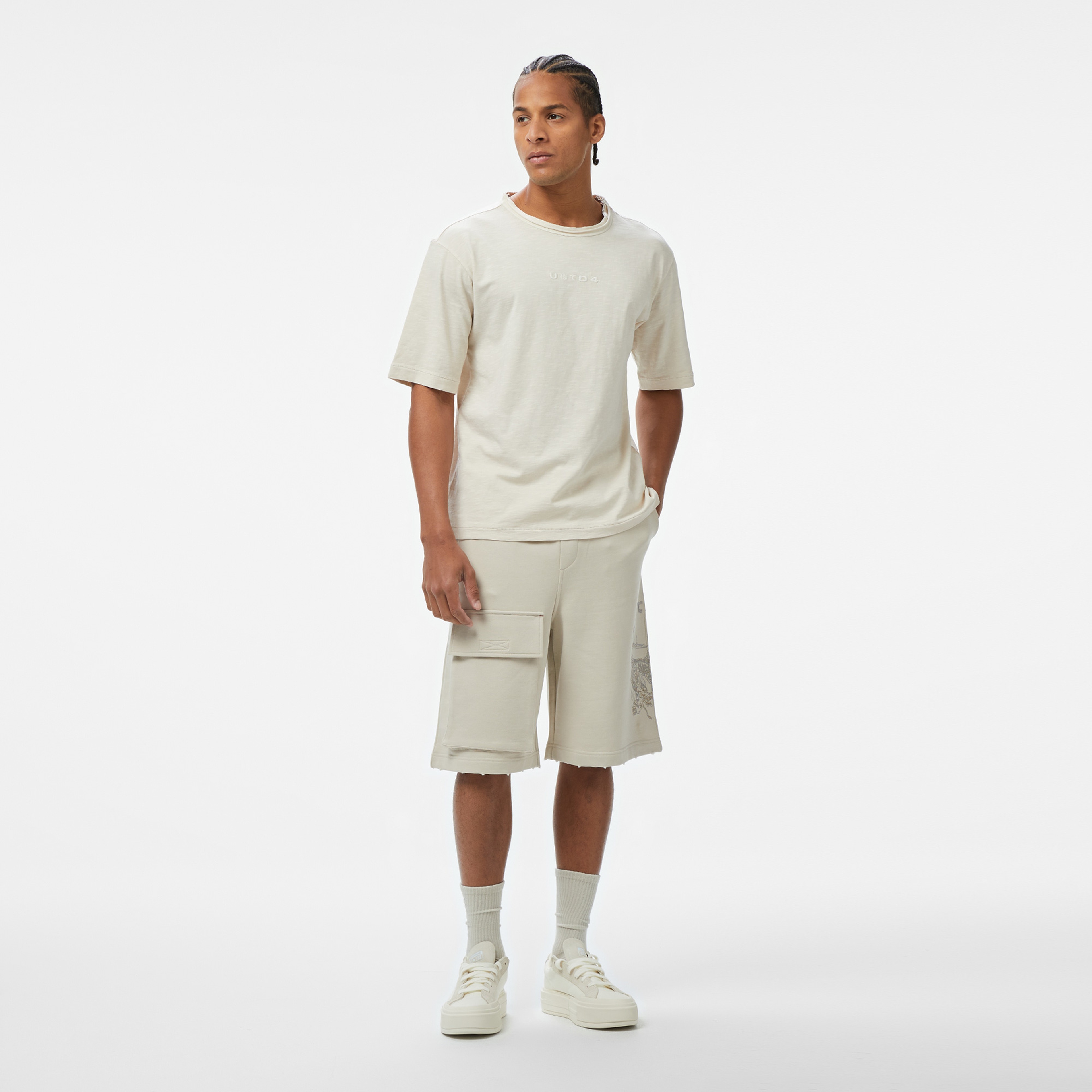 UNITED4 Erkek Krem T-Shirt