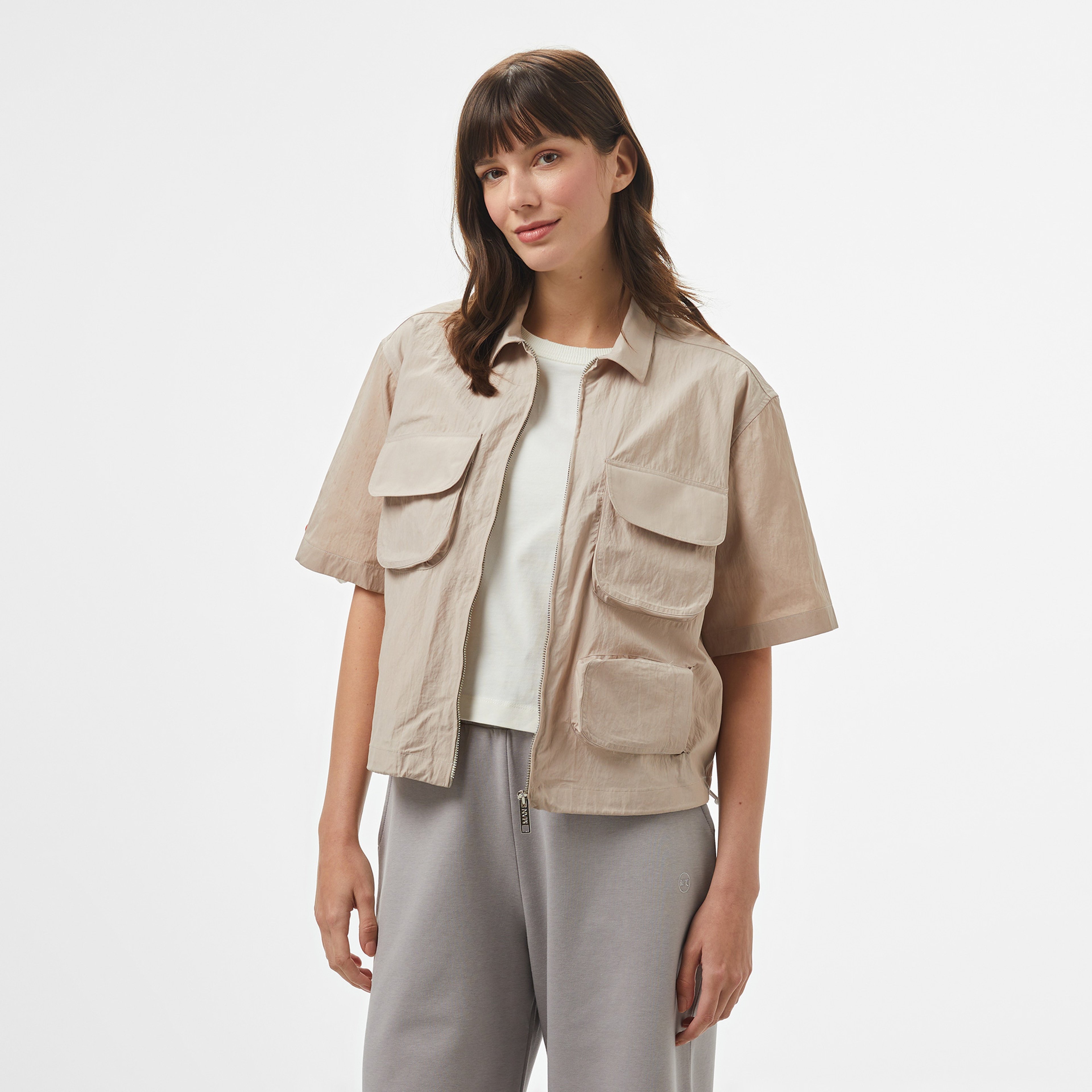 UNITED4 Kadın Gri Gömlek