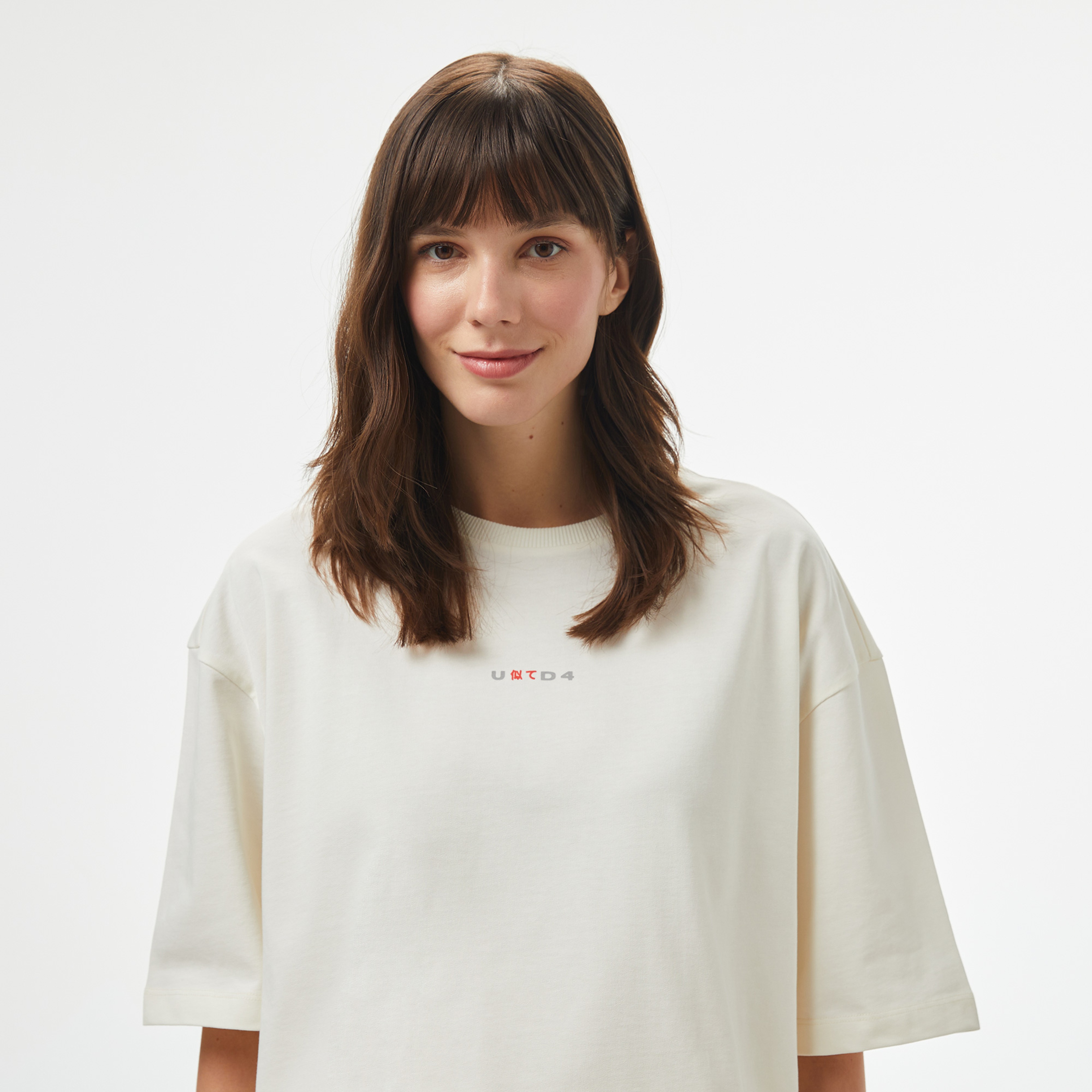 UNITED4 Kadın Krem T-Shirt