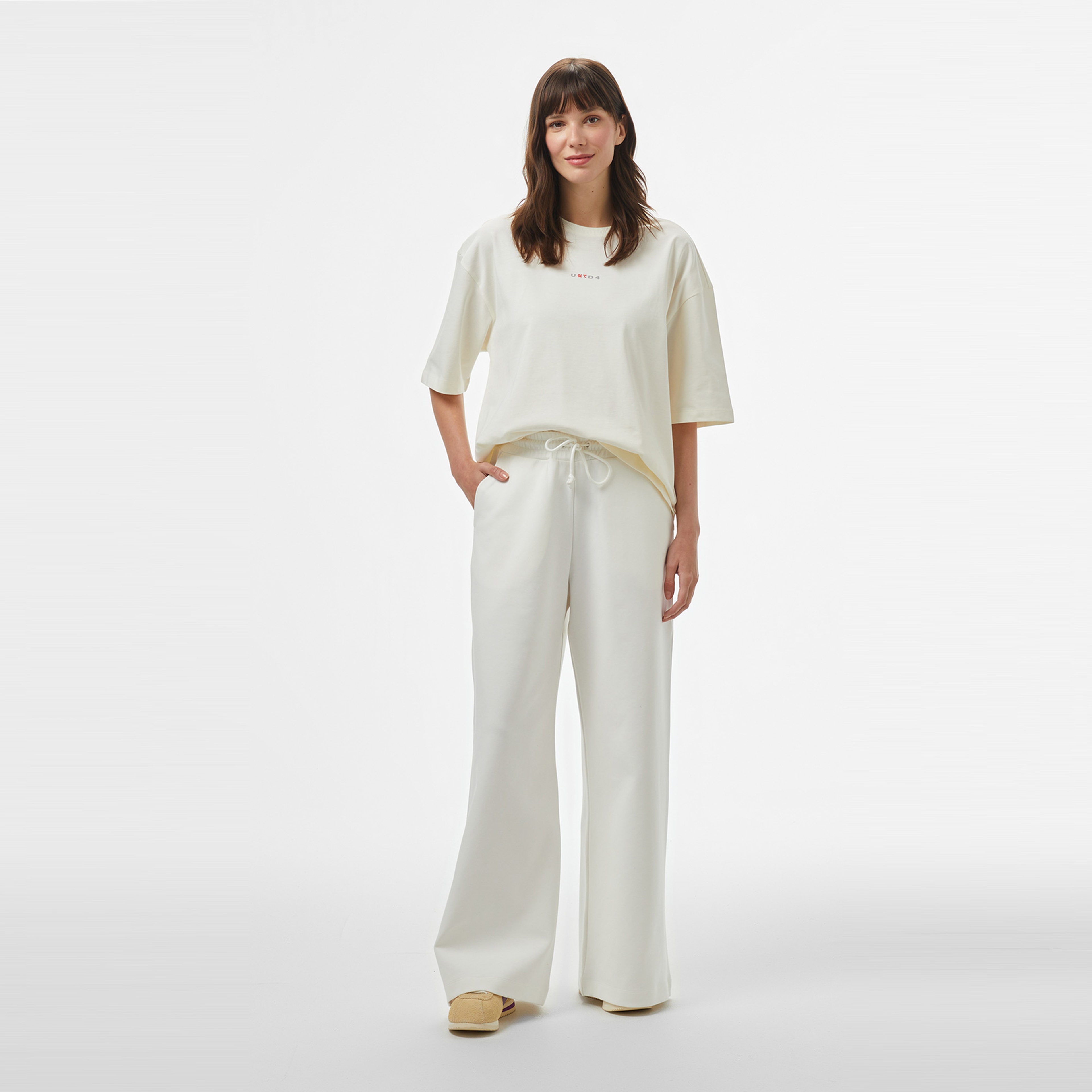 UNITED4 Kadın Krem T-Shirt