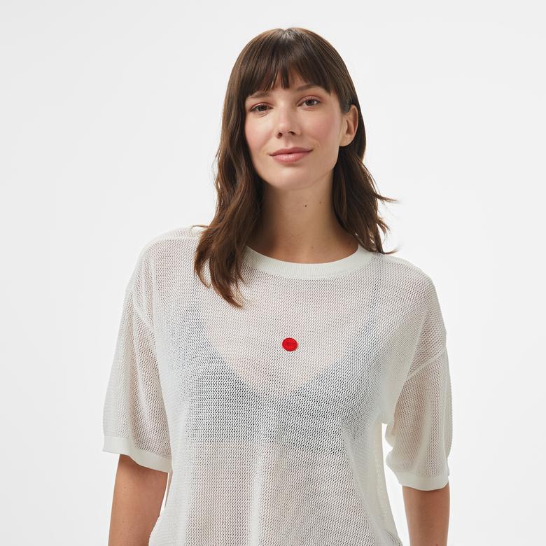 UNITED4 Kadın Beyaz Triko