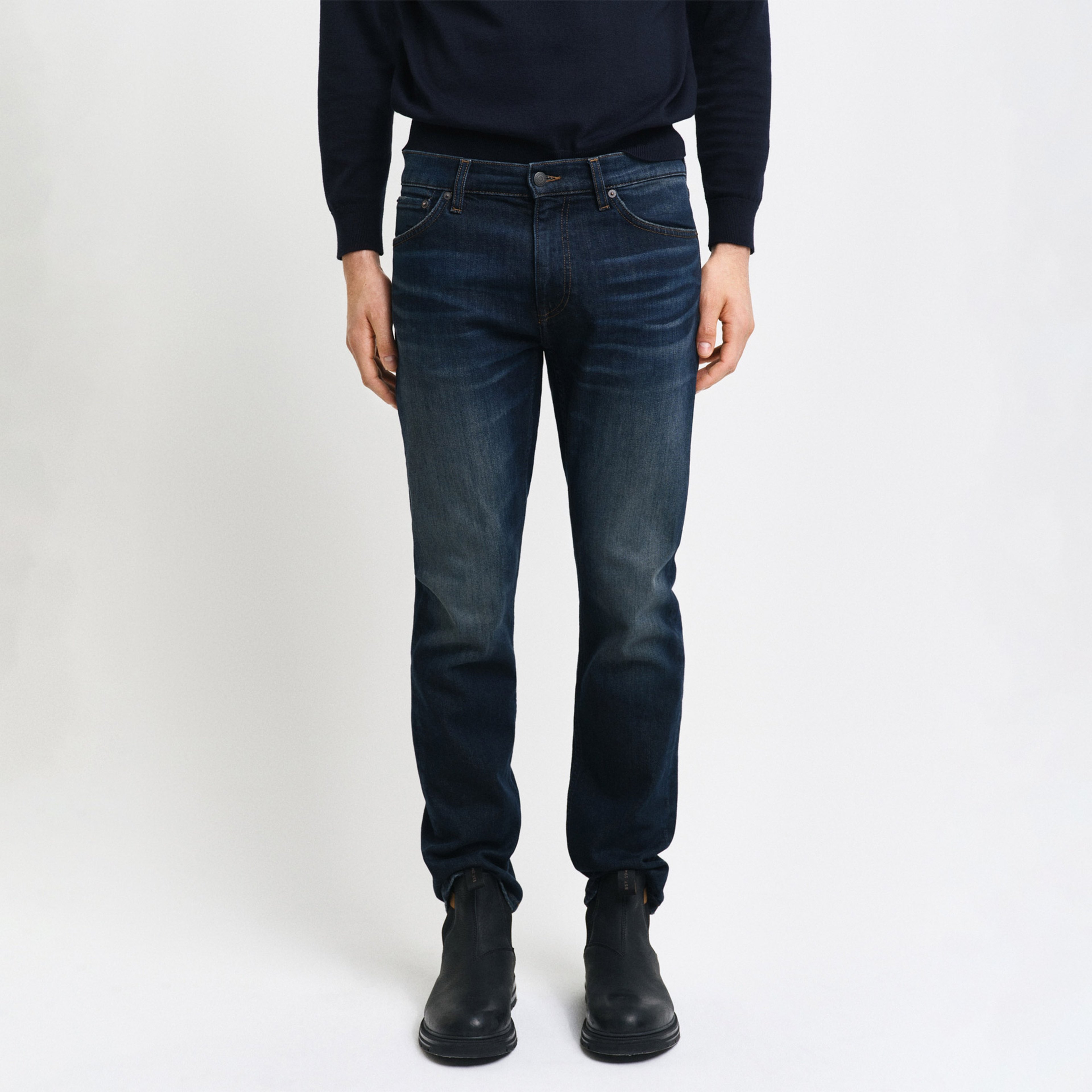 GANT Erkek Lacivert Regular Fit Jean Pantolon