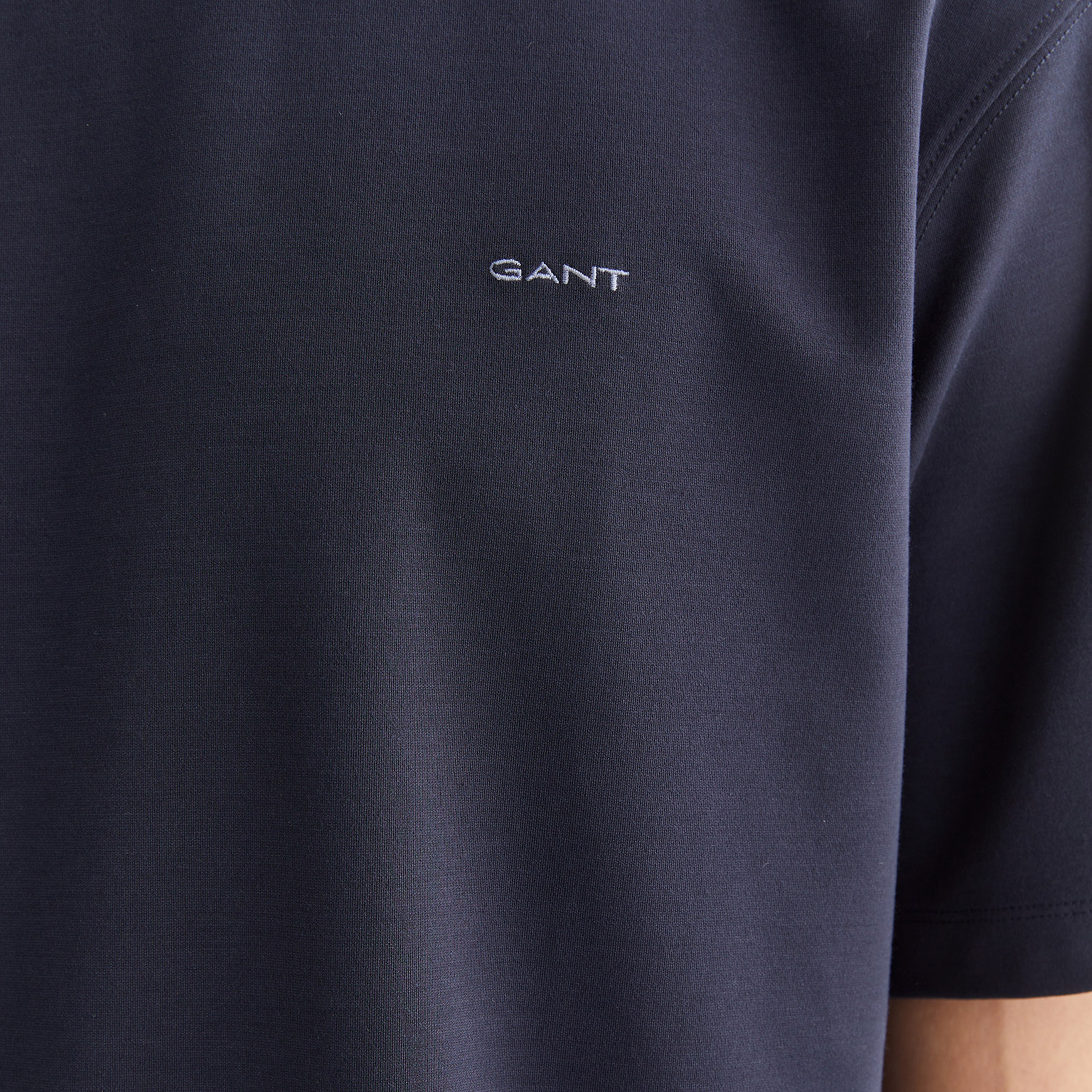 GANT Erkek Lacivert Regular Fit Bisiklet Yaka Logolu T-Shirt