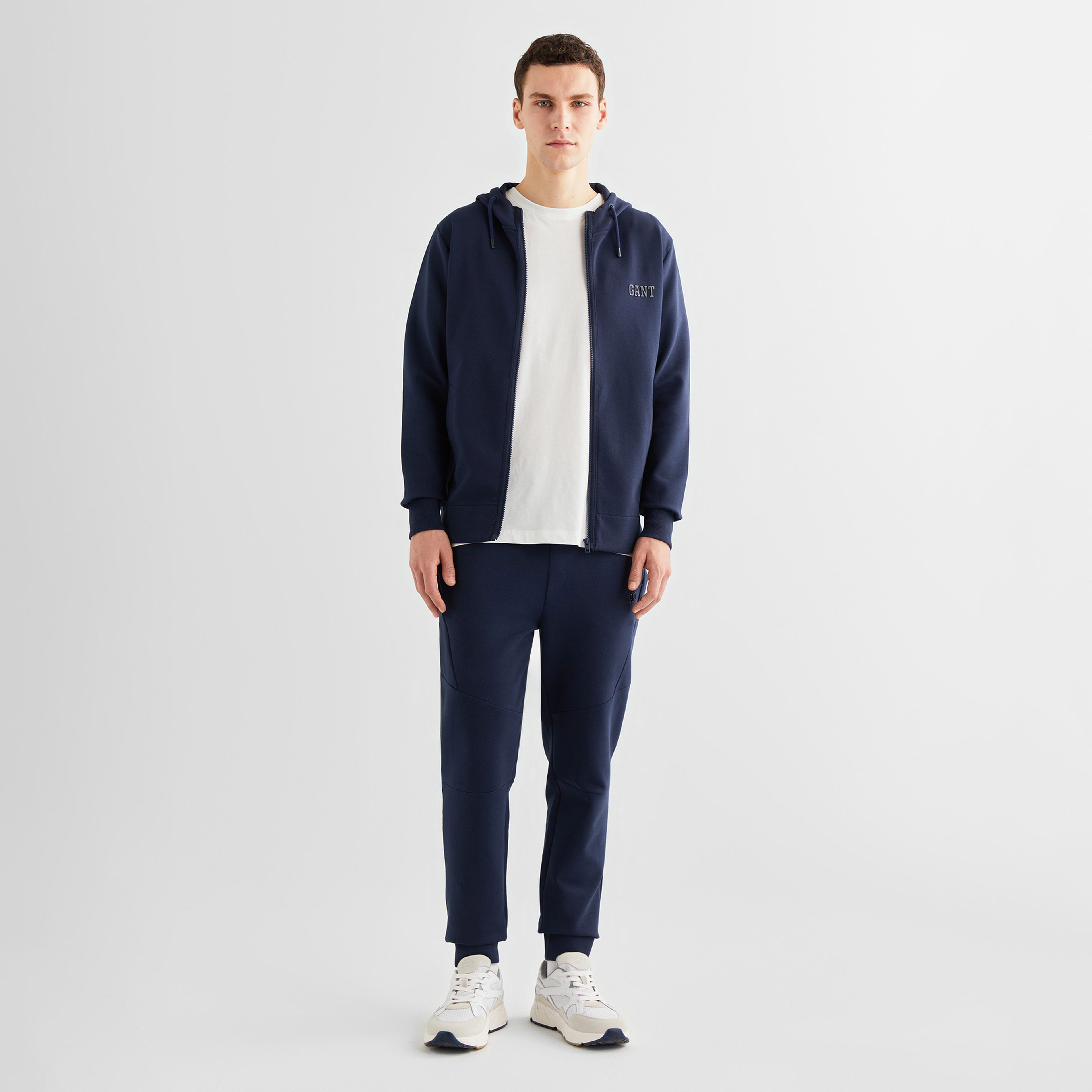 GANT Erkek Lacivert Relaxed Fit Kapüşonlu Logolu Sweatshirt