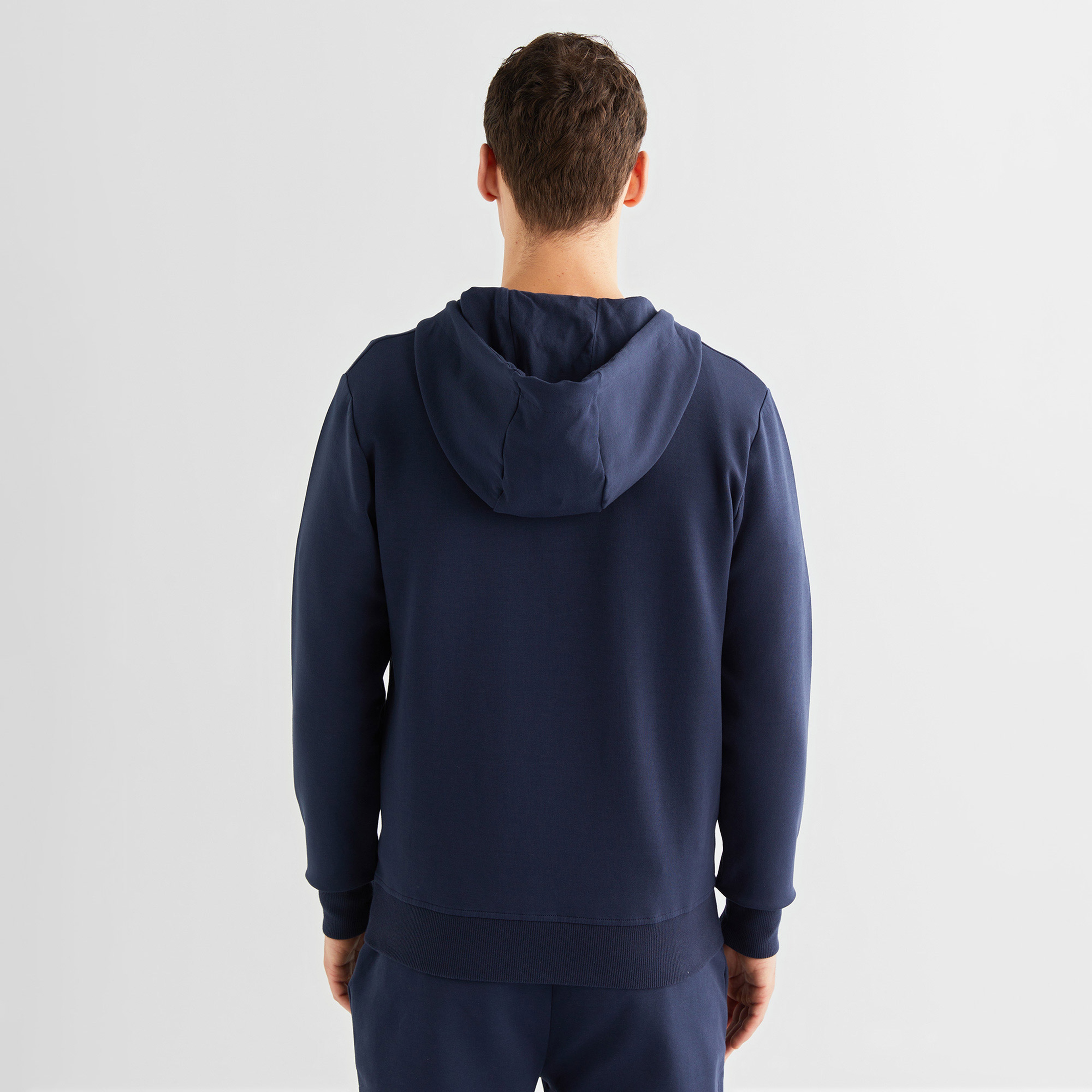 GANT Erkek Lacivert Relaxed Fit Kapüşonlu Logolu Sweatshirt