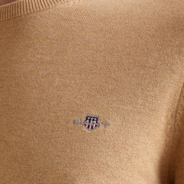 GANT Erkek Kahverengi Regular Fit Bisiklet Yaka Kazak