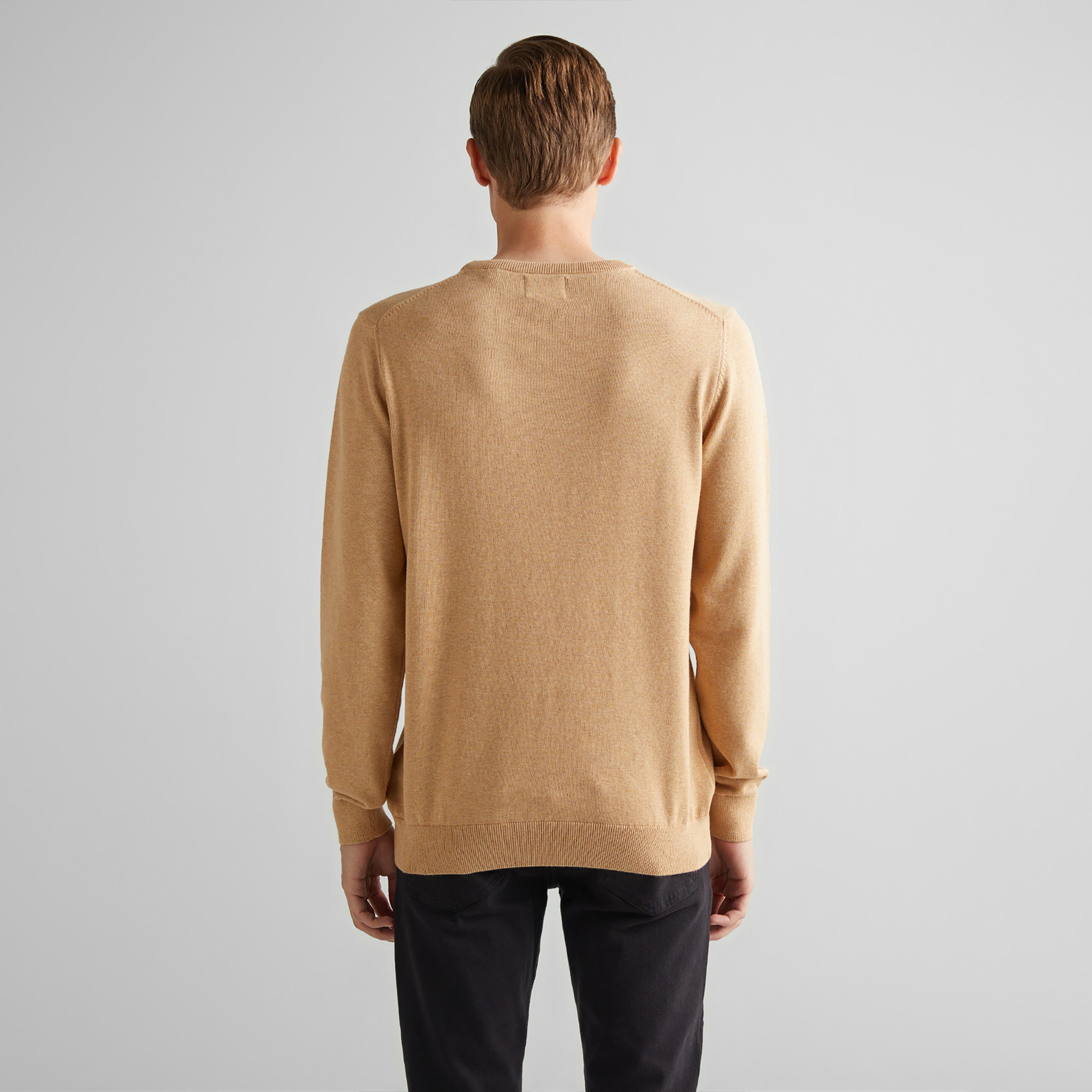 GANT Erkek Kahverengi Regular Fit Bisiklet Yaka Kazak