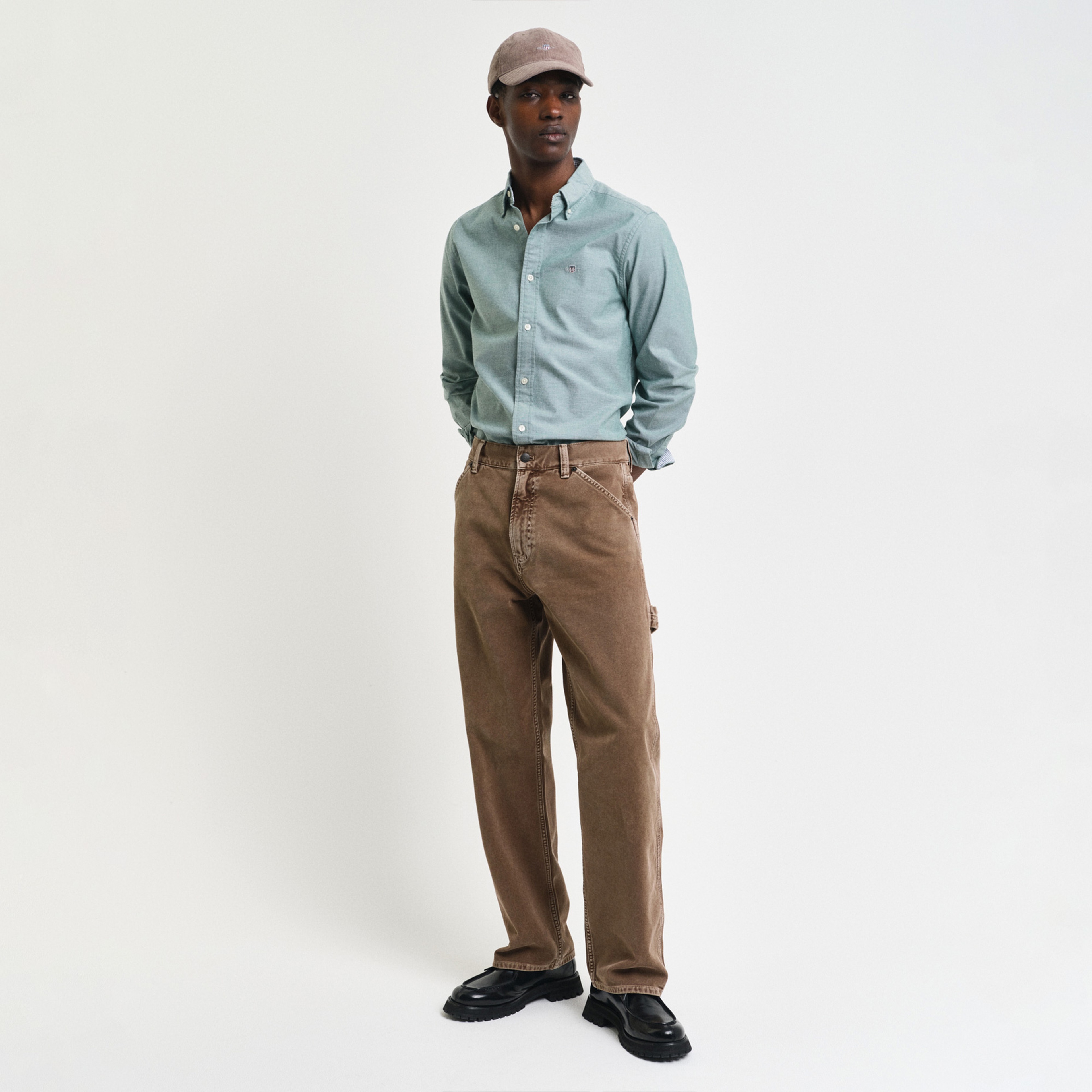 GANT Erkek Yeşil Slim Fit Düğmeli Yaka Oxford Gömlek