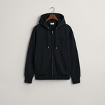 GANT Erkek Siyah Regular Fit Fermuarlı Logolu Sweatshirt