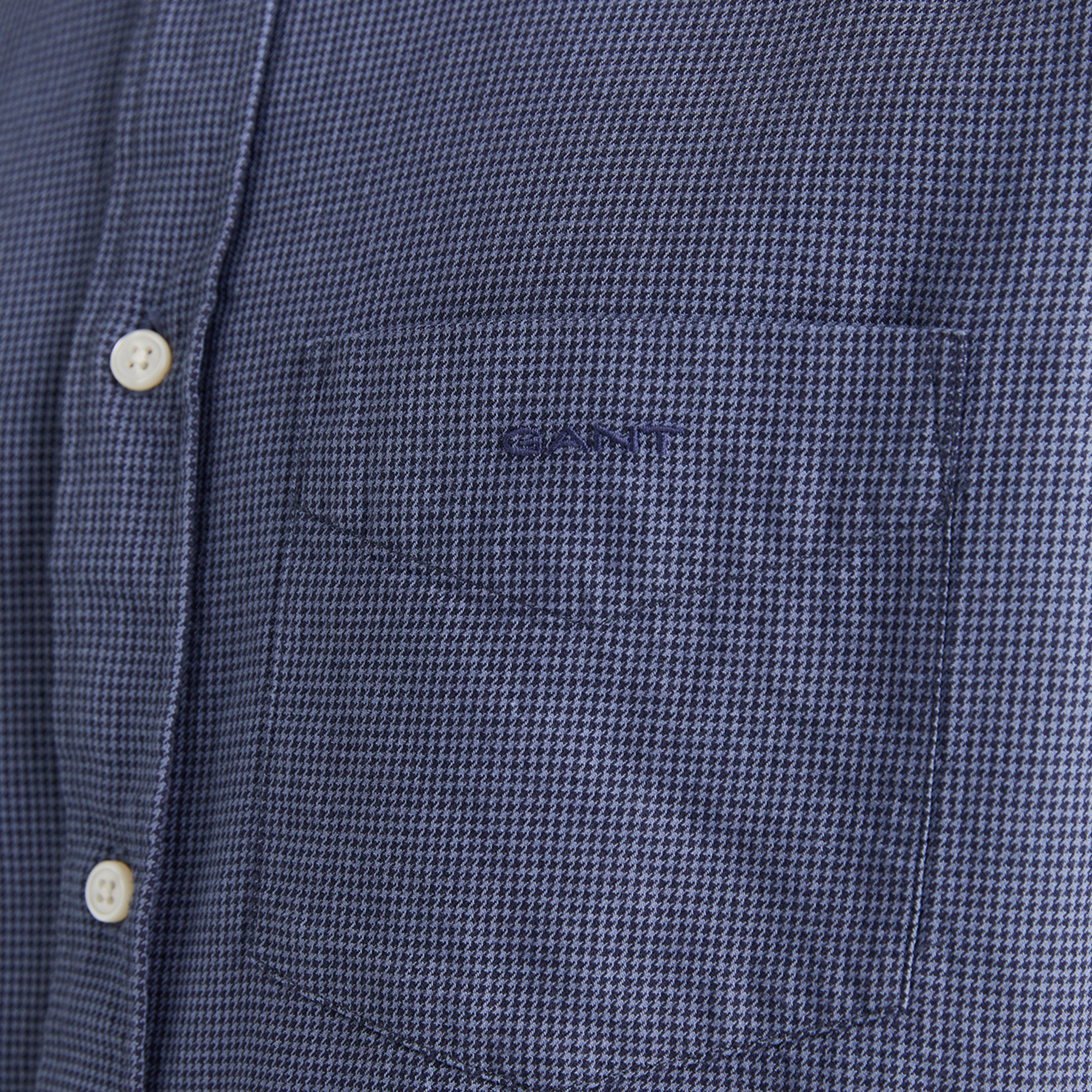 GANT Erkek Lacivert Regular Fit Düğmeli Yaka Kareli Gömlek