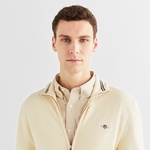 GANT Erkek Krem Regular Fit Fermuarlı Hırka
