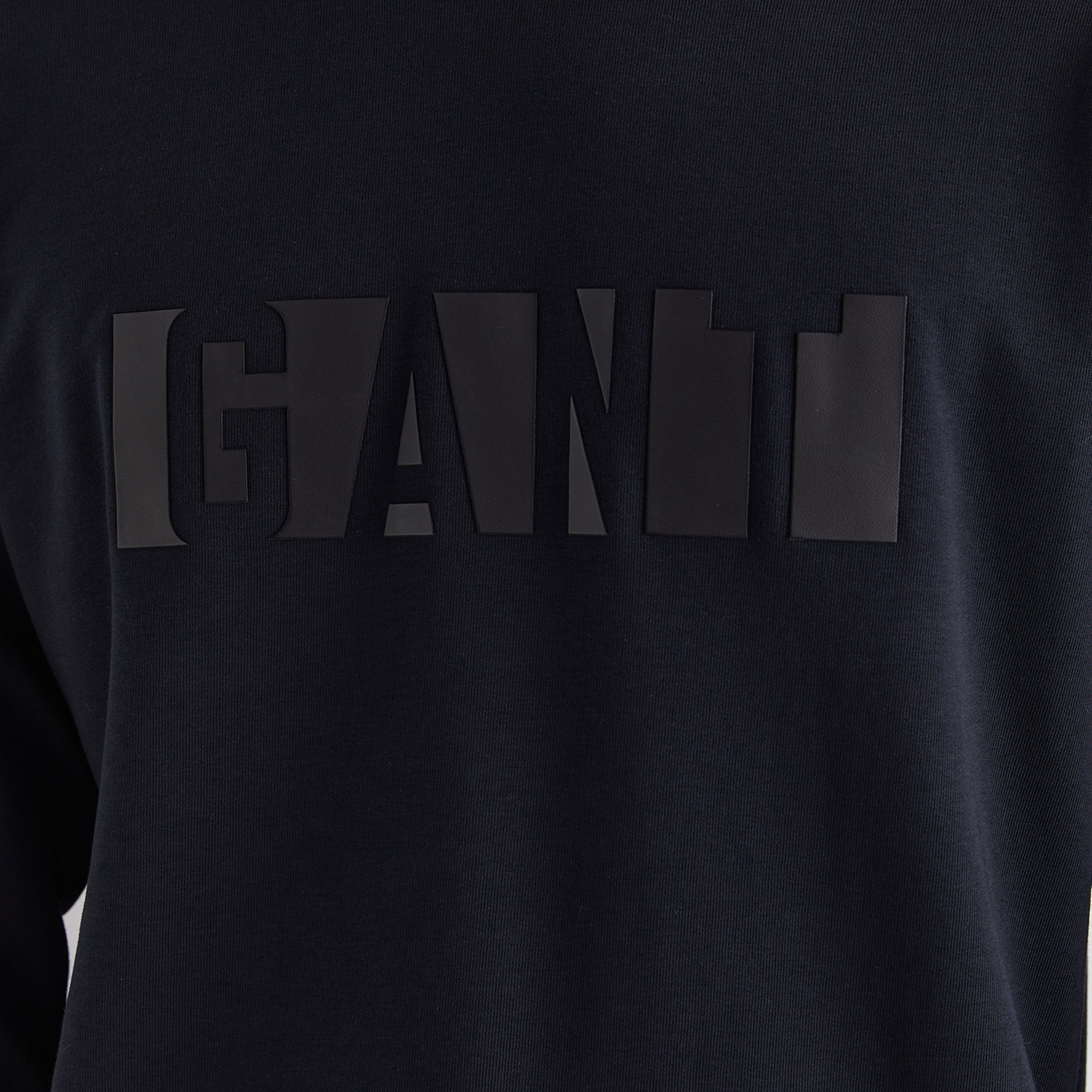GANT Erkek Siyah Relaxed Fit Bisiklet Yaka Logolu Sweatshirt
