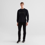 GANT Erkek Siyah Relaxed Fit Bisiklet Yaka Logolu Sweatshirt