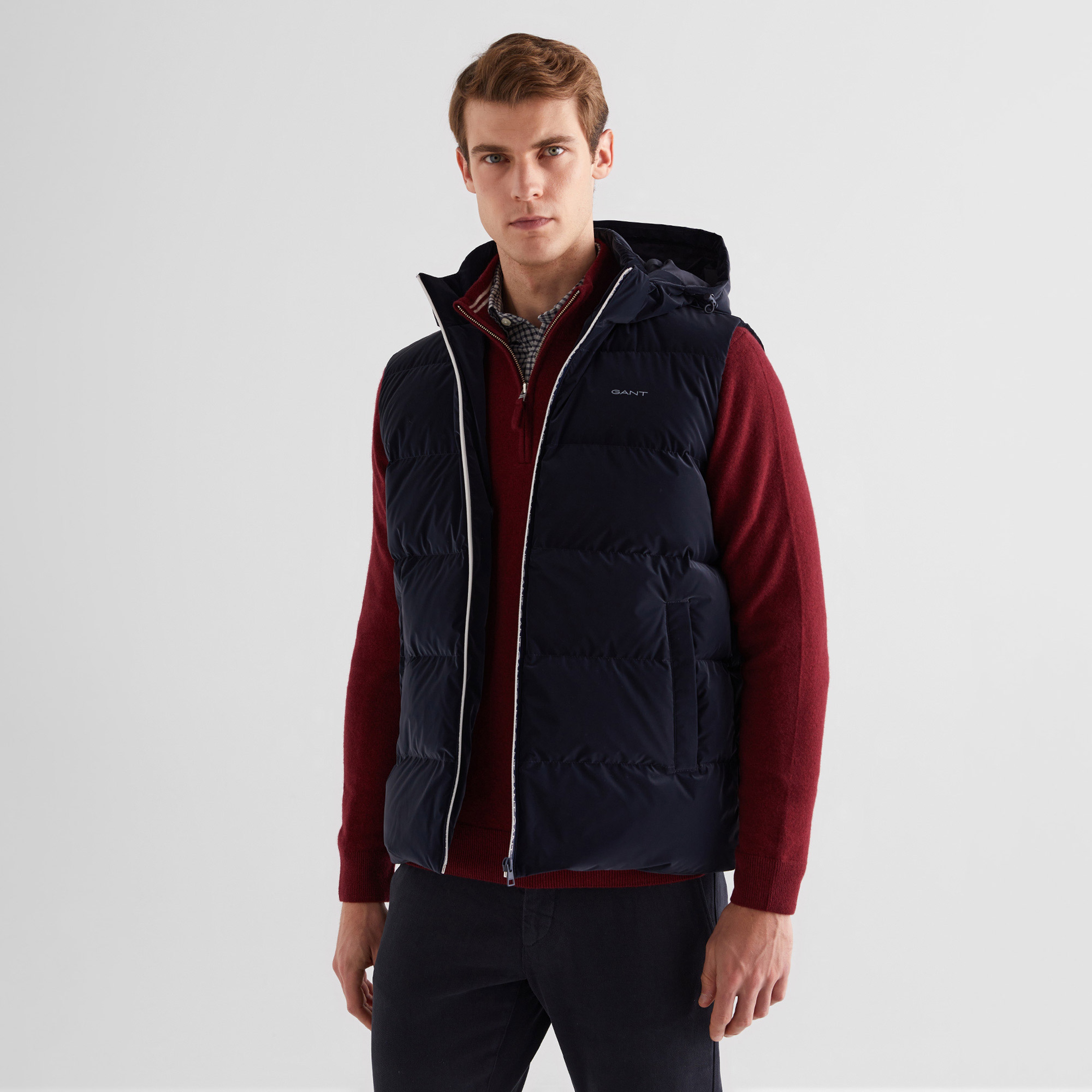 GANT Erkek Lacivert Kapüşonlu Yelek