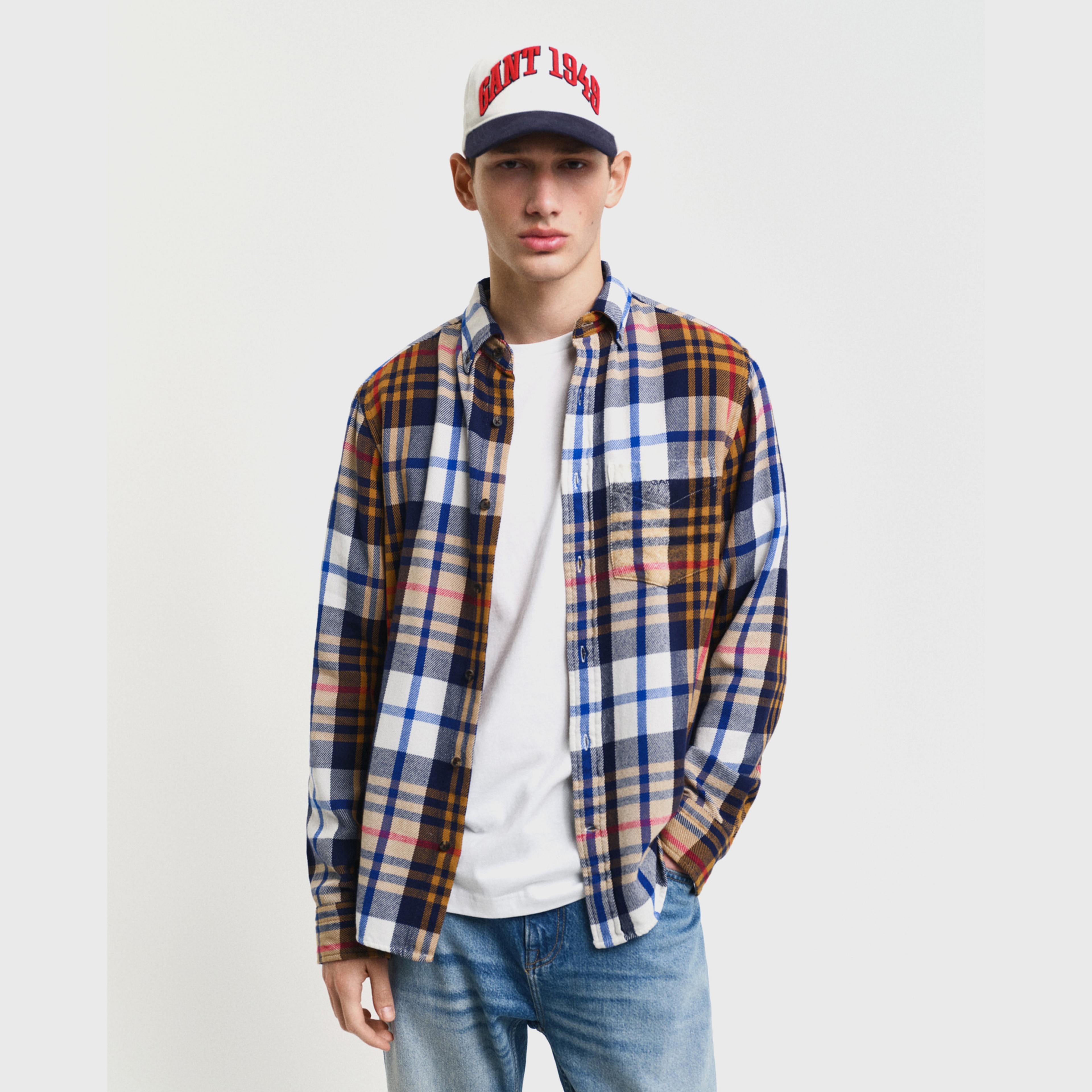 GANT Erkek Lacivert Regular Fit Kareli Gömlek