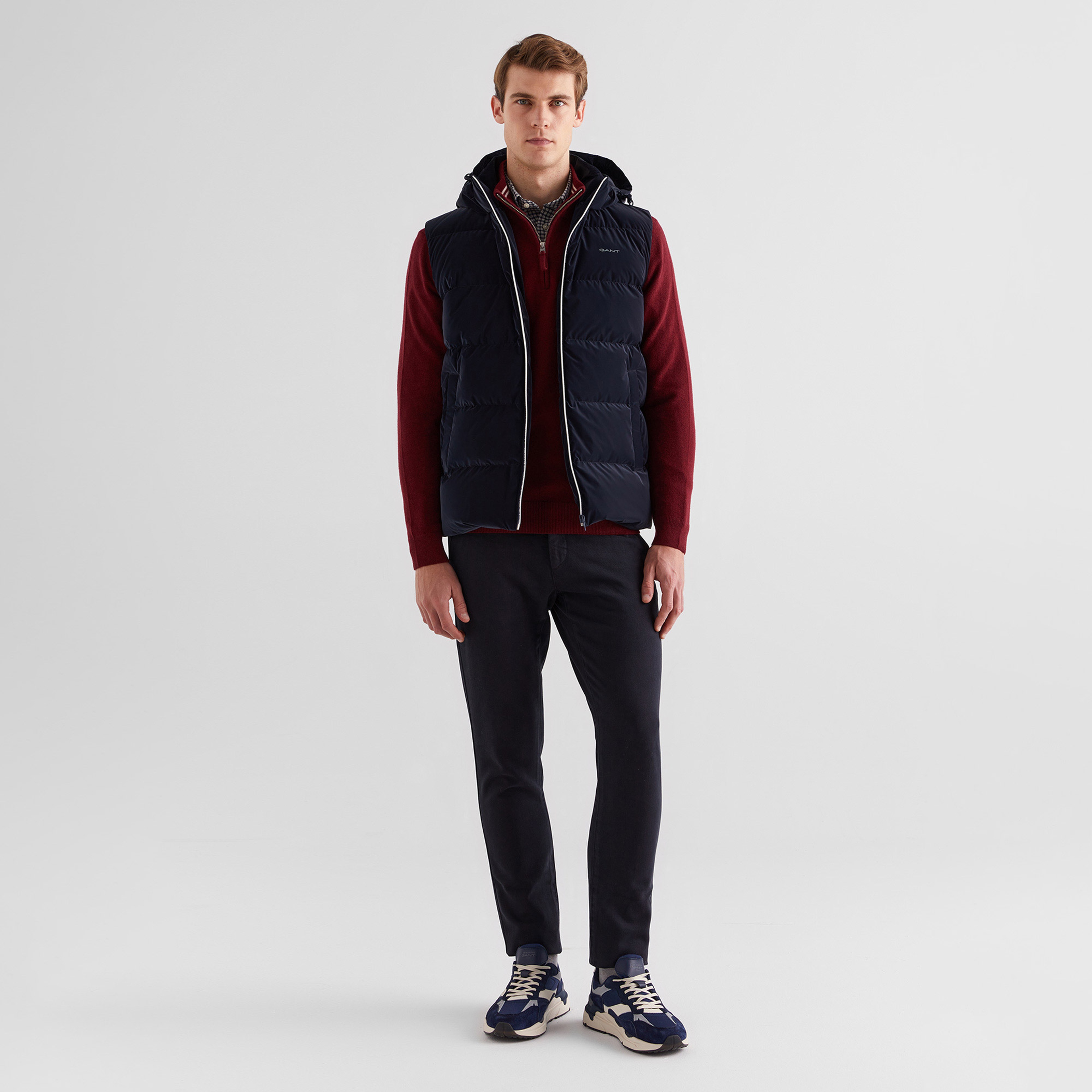 GANT Erkek Lacivert Kapüşonlu Yelek