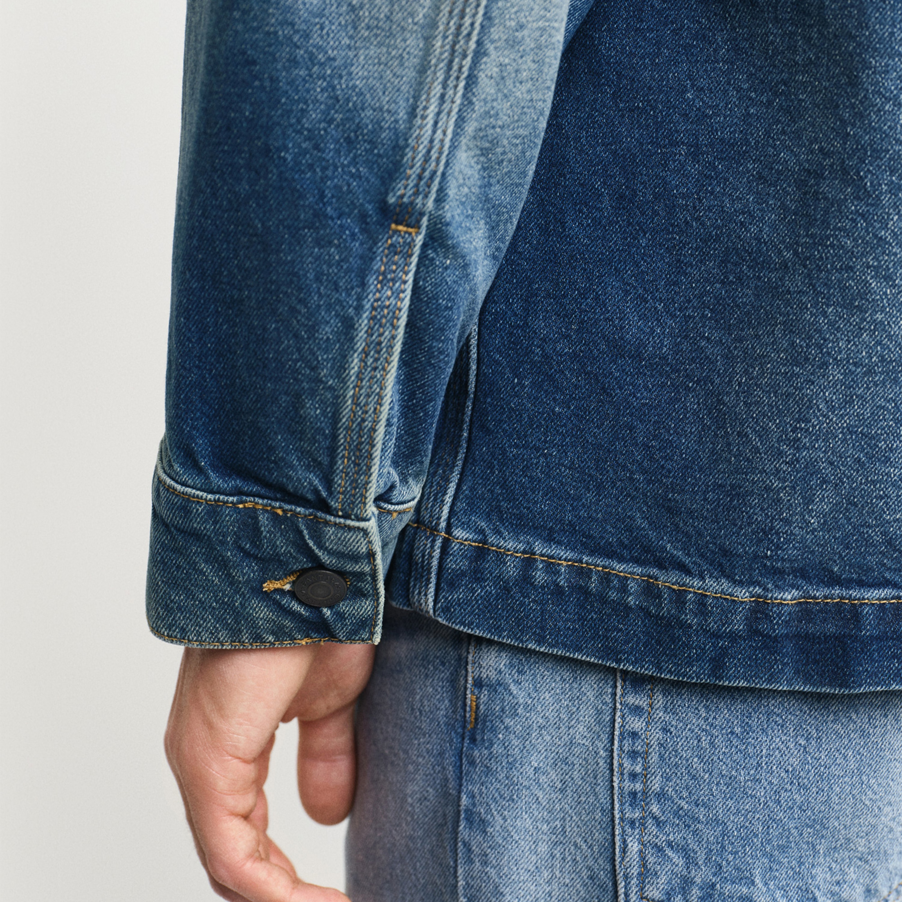 GANT Erkek Mavi Klasik Yaka Denim Ceket