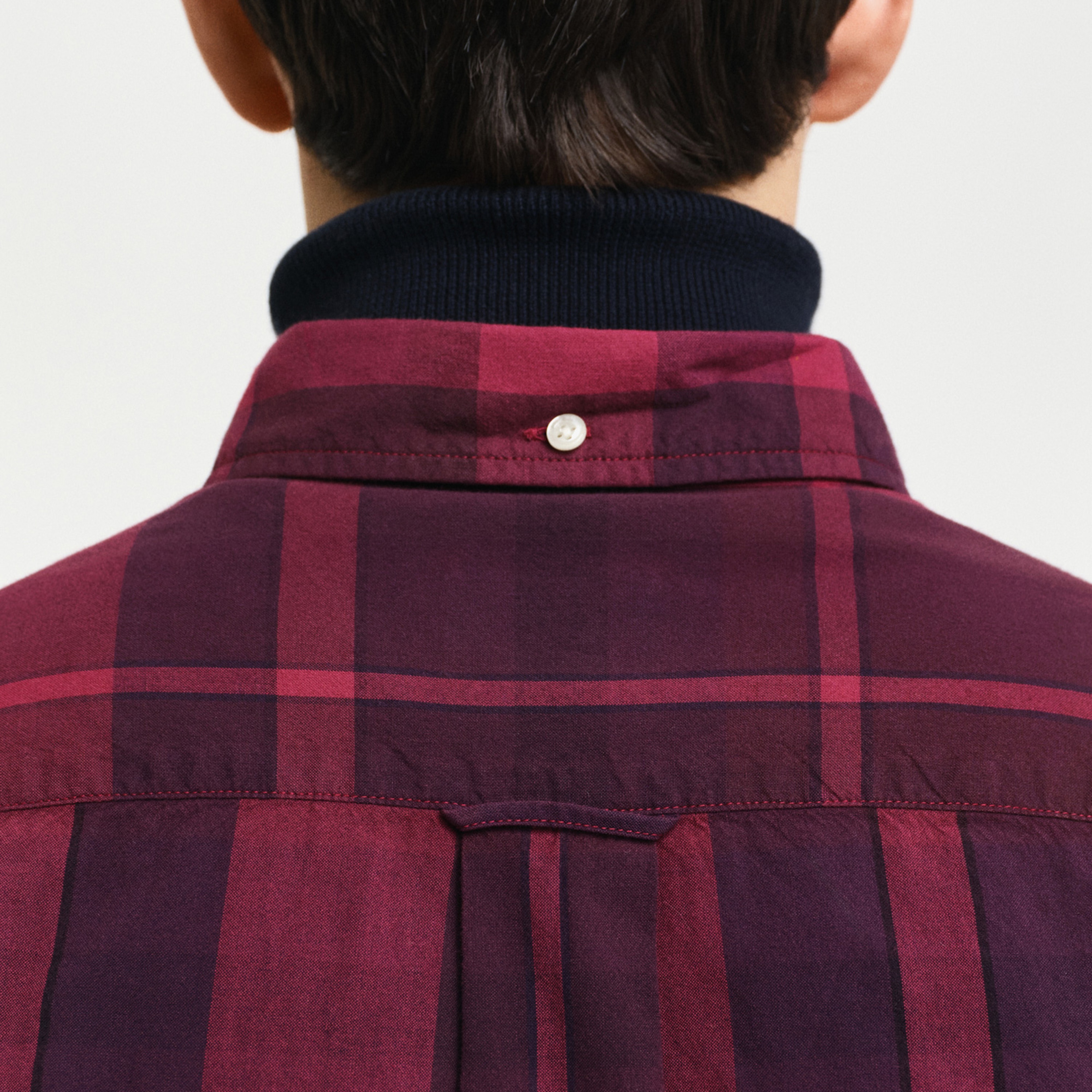 GANT Erkek Bordo Regular Fit Düğmeli Yaka Kareli Gömlek