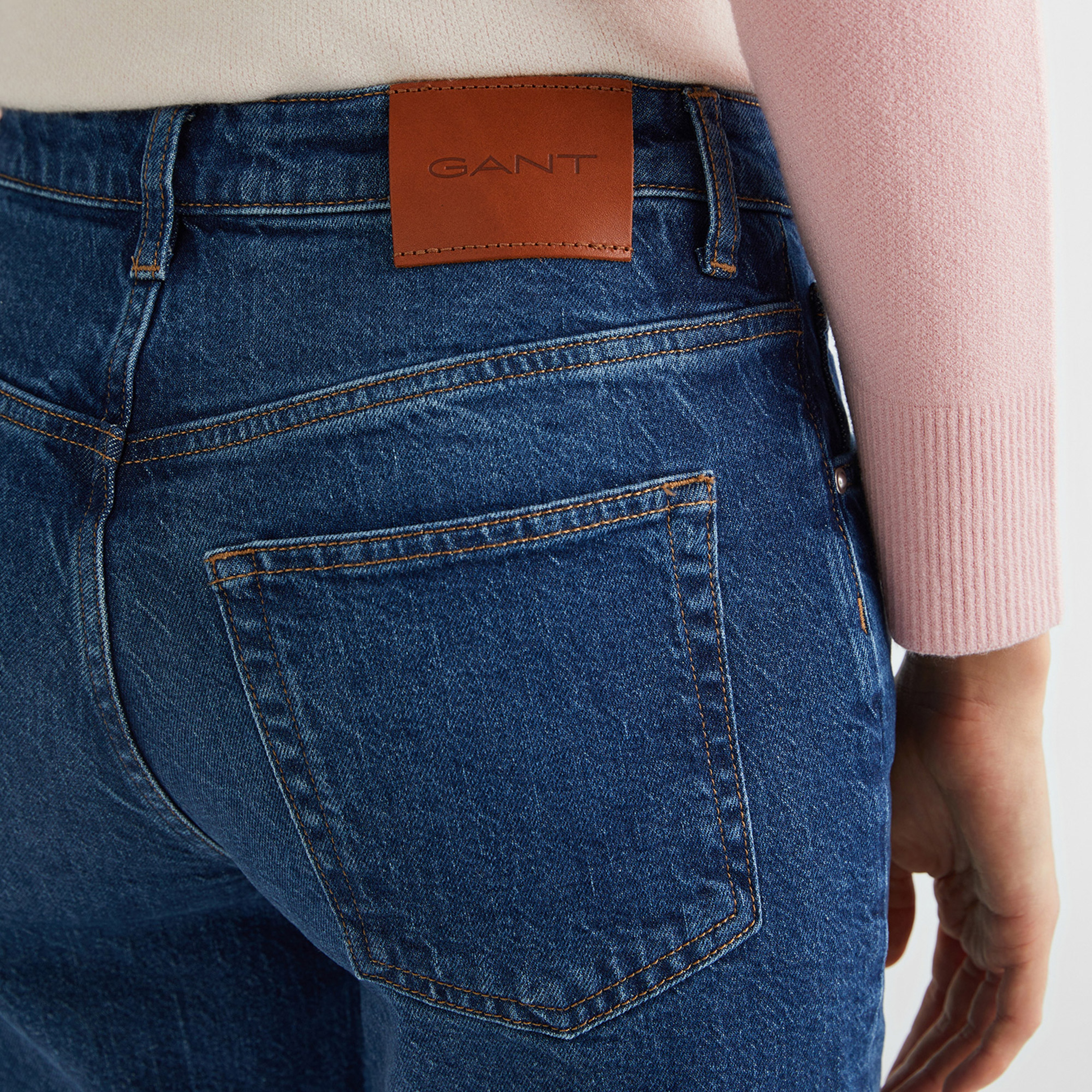 GANT Kadın Lacivert Straight Fit Jean Pantolon