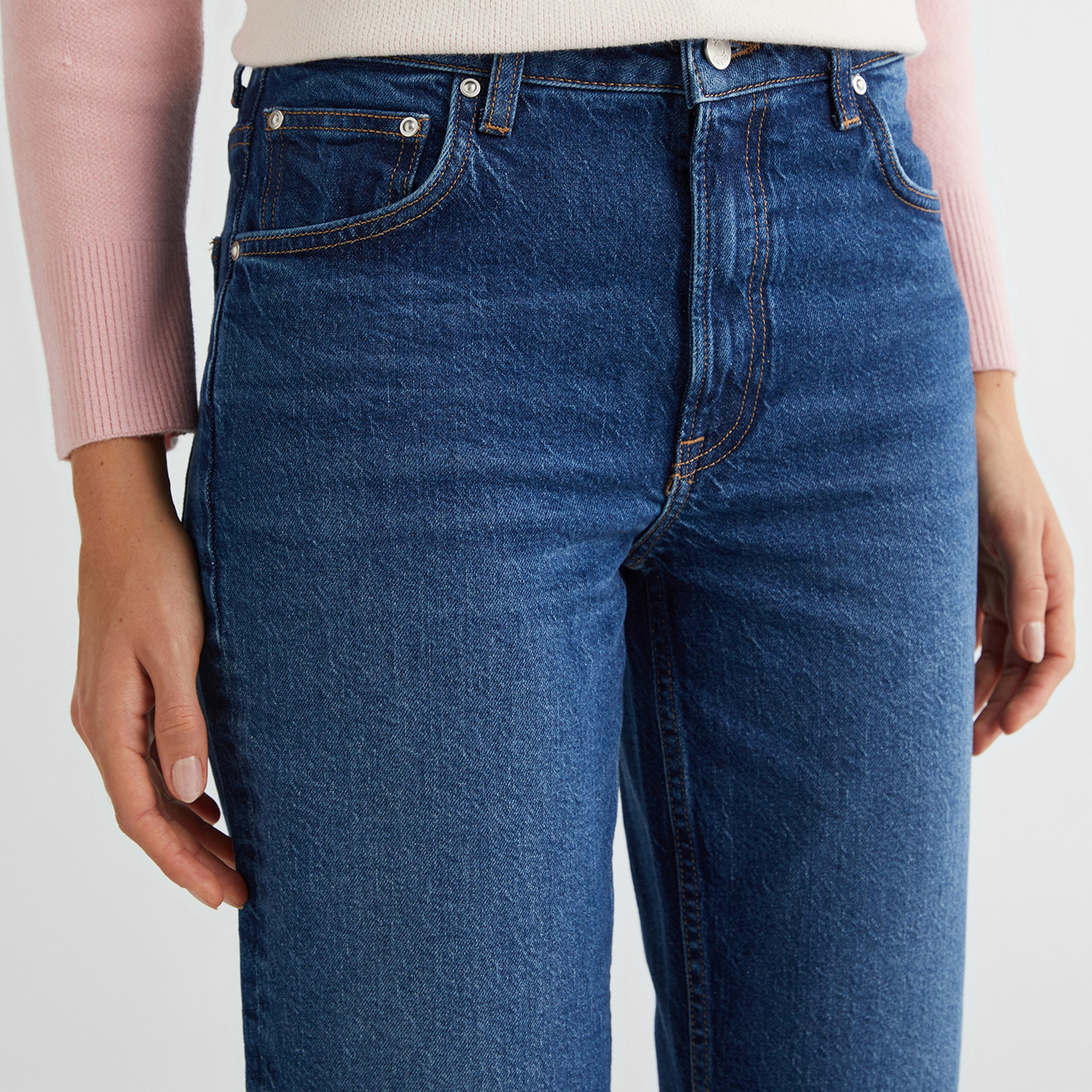 GANT Kadın Lacivert Straight Fit Jean Pantolon