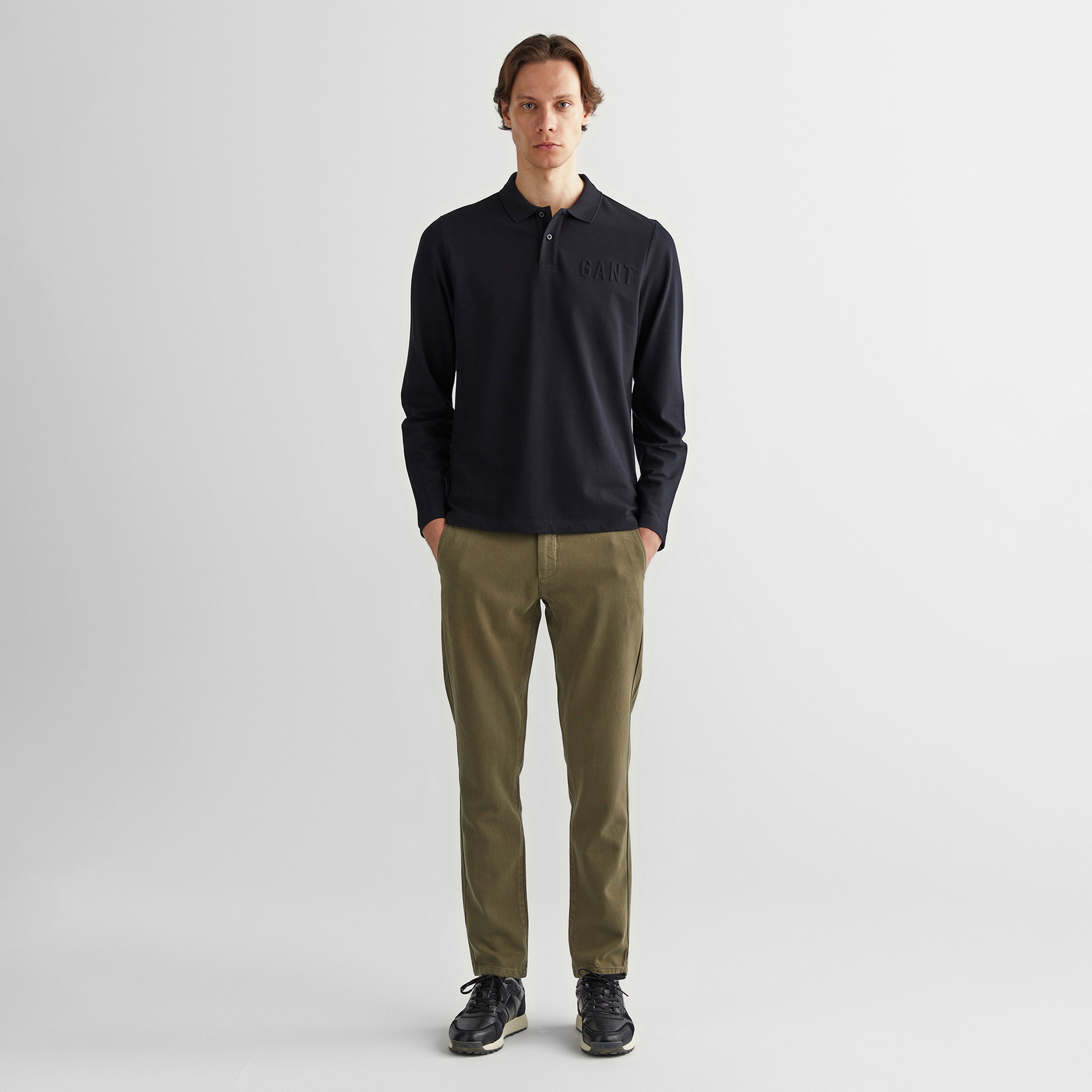 GANT Erkek Siyah Regular Fit Polo Yaka Logolu Polo