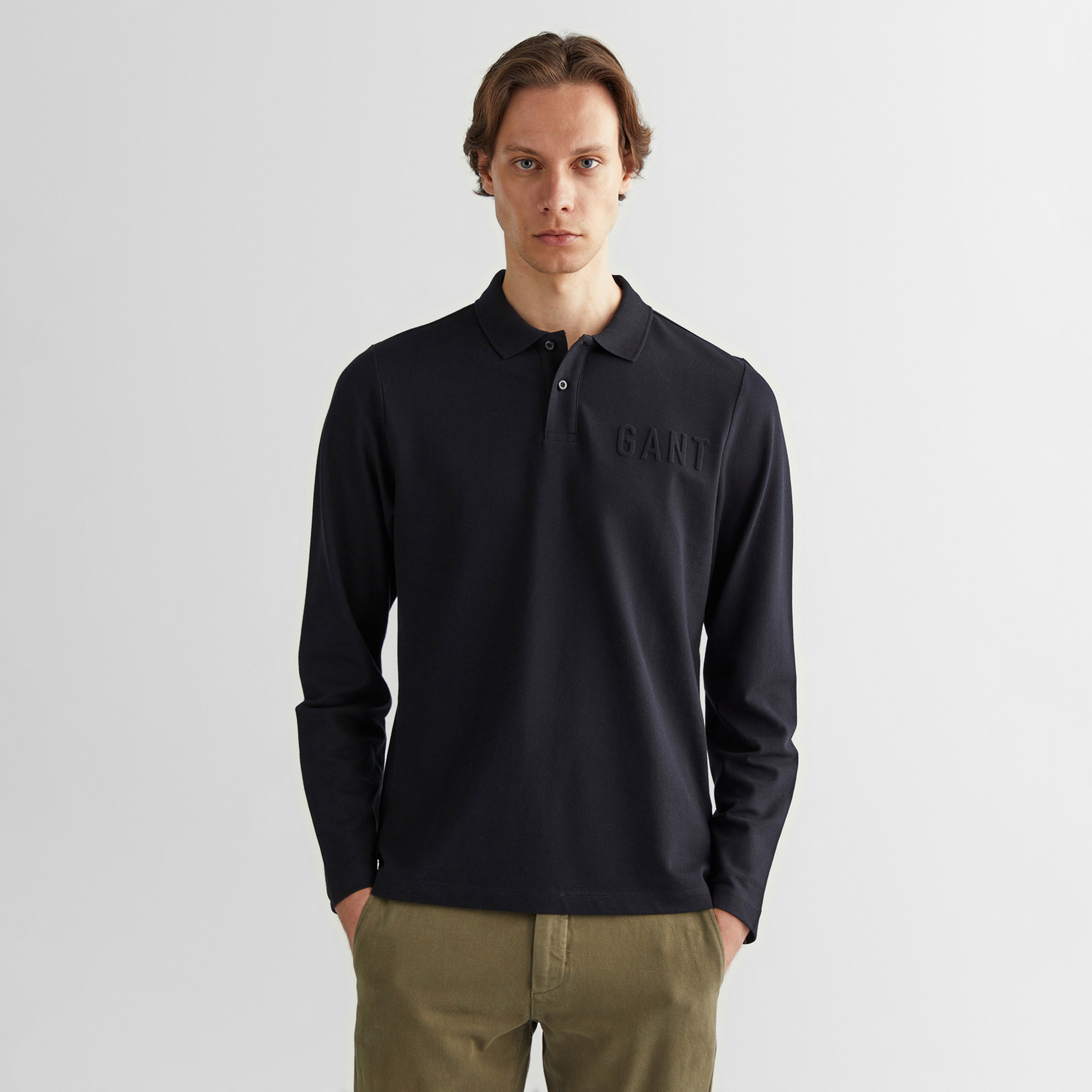 GANT Erkek Siyah Regular Fit Polo Yaka Logolu Polo